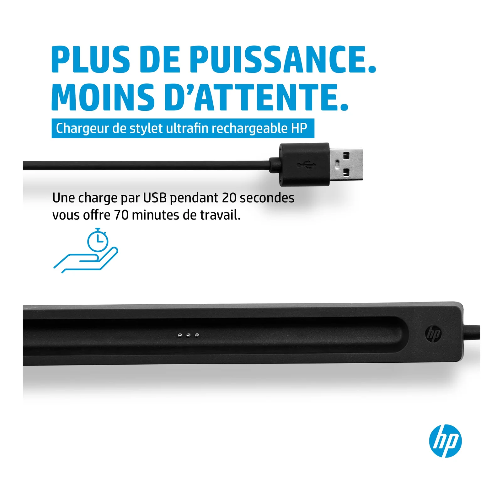 HP Chargeur pour stylet rechargeable ultra-plat