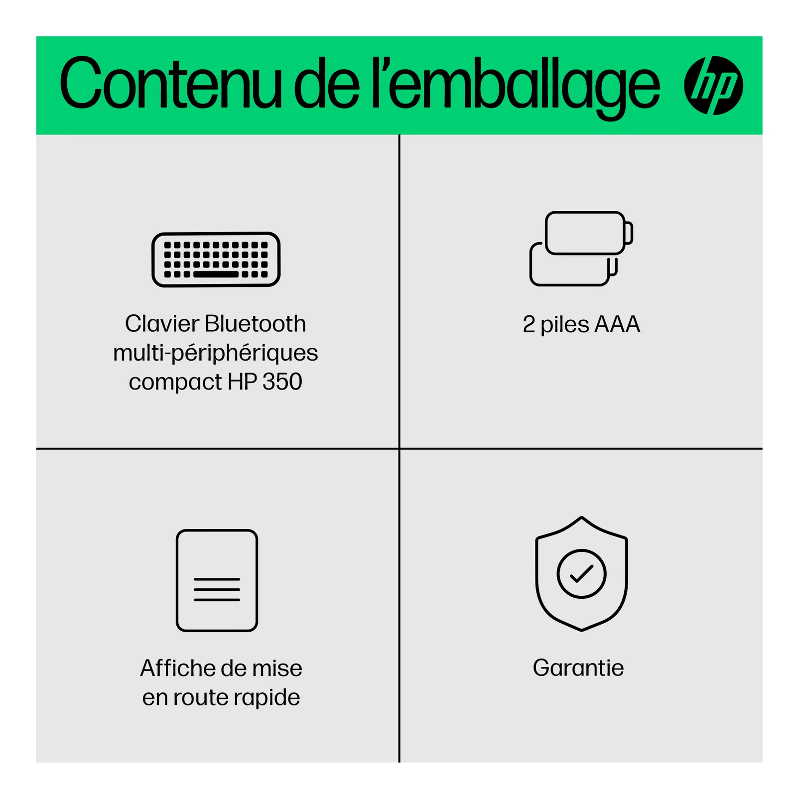 HP Clavier Bluetooth multi-périphériques compact 350