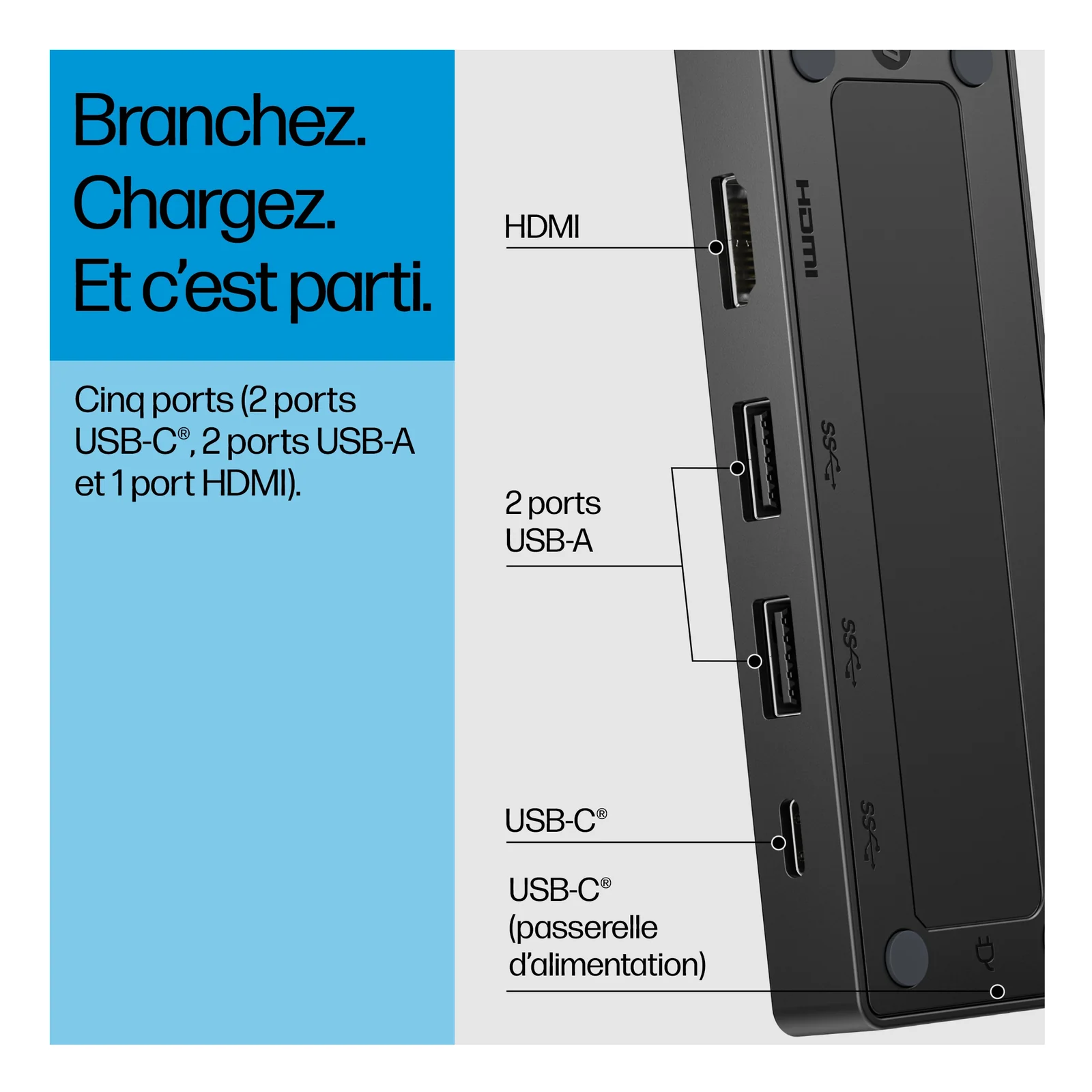 HP Concentrateur USB-C de voyage G3