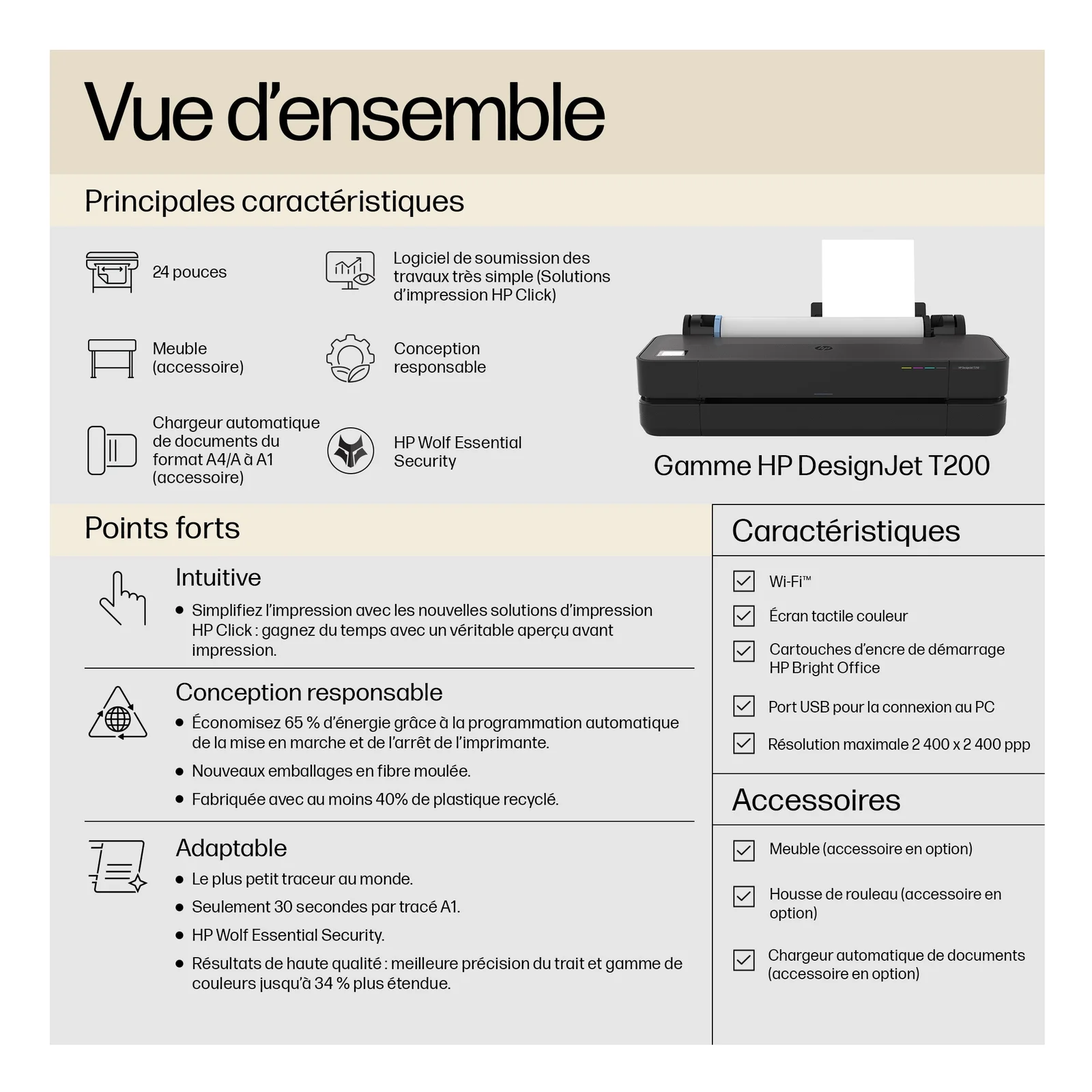 HP Designjet Imprimante T230 24-pouces Édition 2025