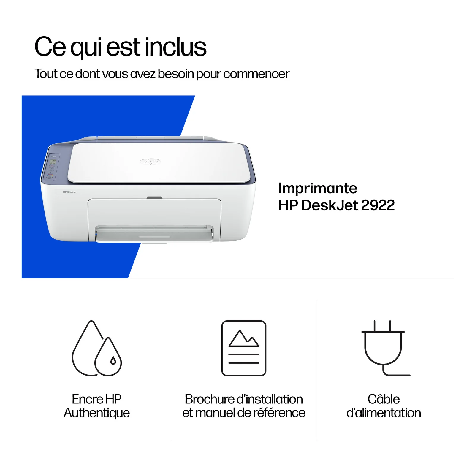 HP DeskJet 2922 Sans fil All-in-One Couleur Imprimante
