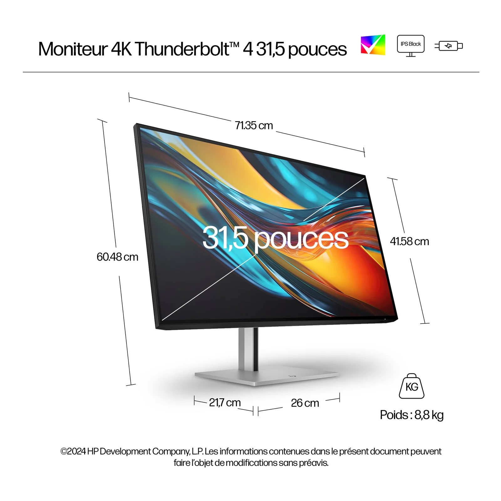 HP Écran 4K Thunderbolt 4 Série 7 Pro 31,5 pouces - 732pk
