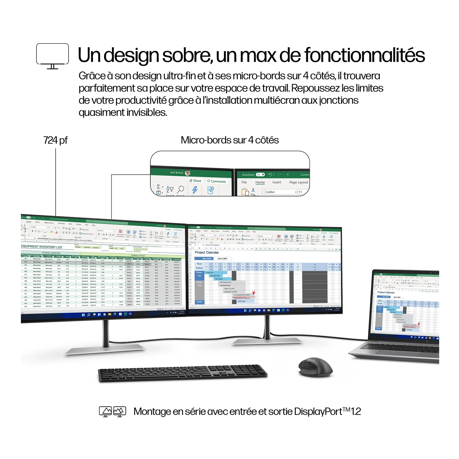HP Écran FHD 23,8 pouces Série 7 Pro - 724pf