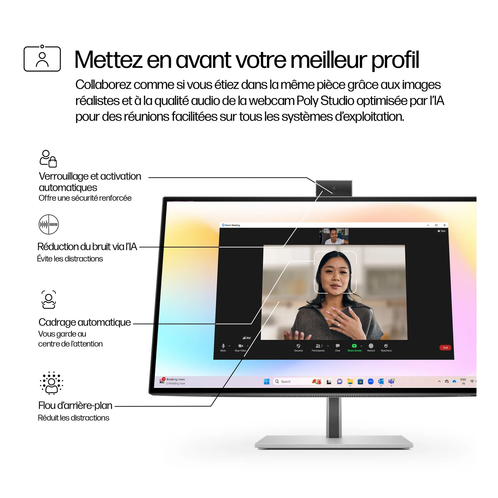 HP Écran pour conférence 4K Series 7 Pro 27 pouces - 727pm