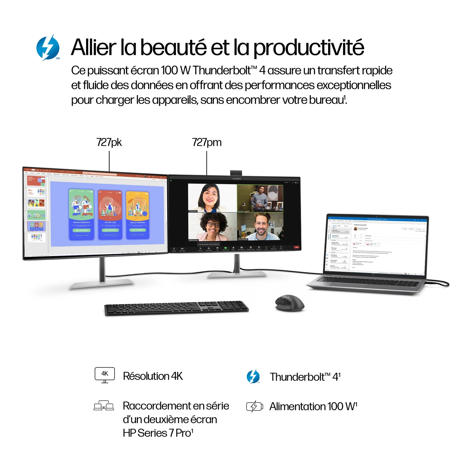 HP Écran pour conférence 4K Series 7 Pro 27 pouces - 727pm