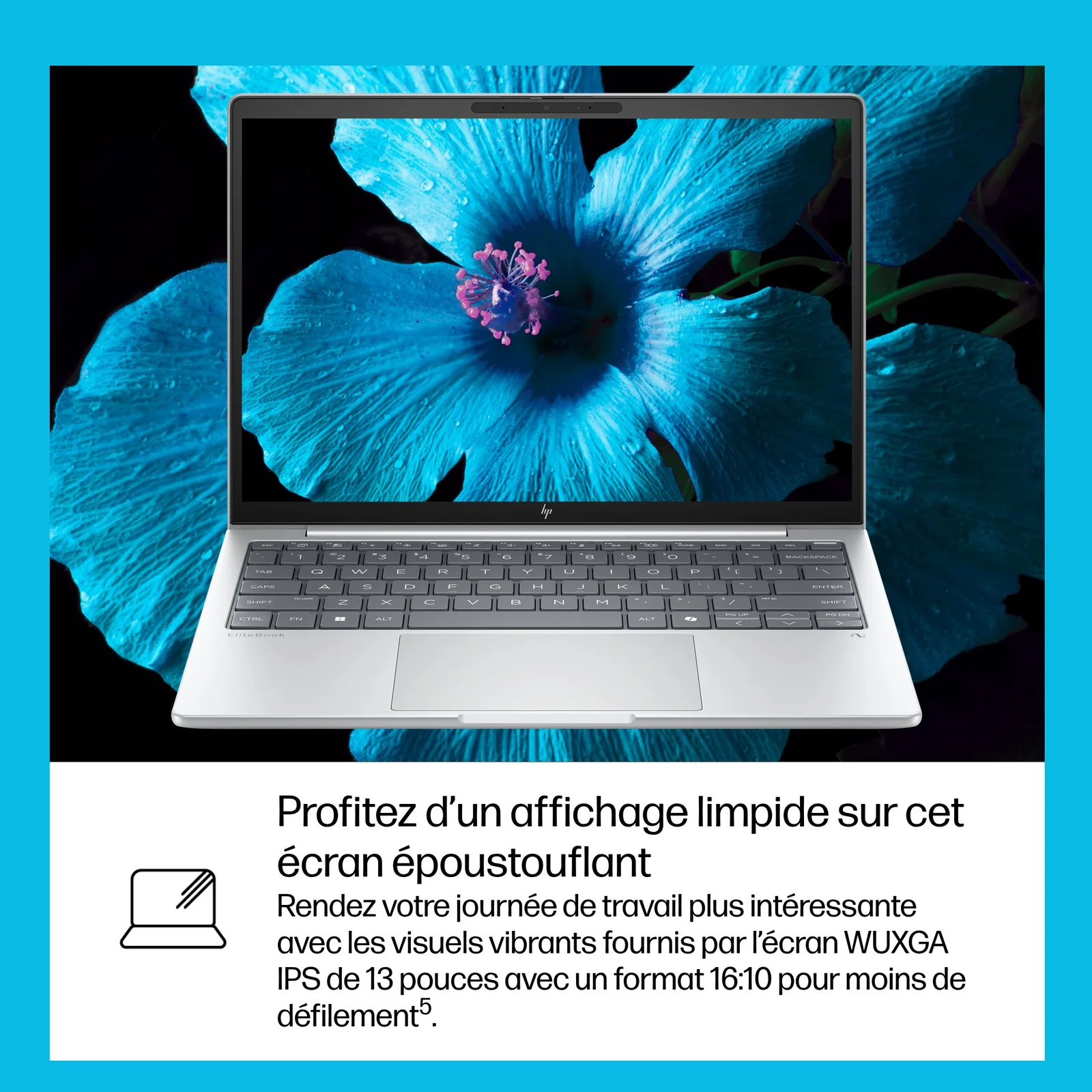 HP EliteBook 8 G1i 13 inch Notebook AI PC Wolf Pro Security Edition Intel Core Ultra 7 255U Ordinateur portable 33,8 cm (13.3") WUXGA 32 Go LPDDR5x-SDRAM 1 To SSD Wi-Fi 7 (802.11be) Windows 11 Pro Argent