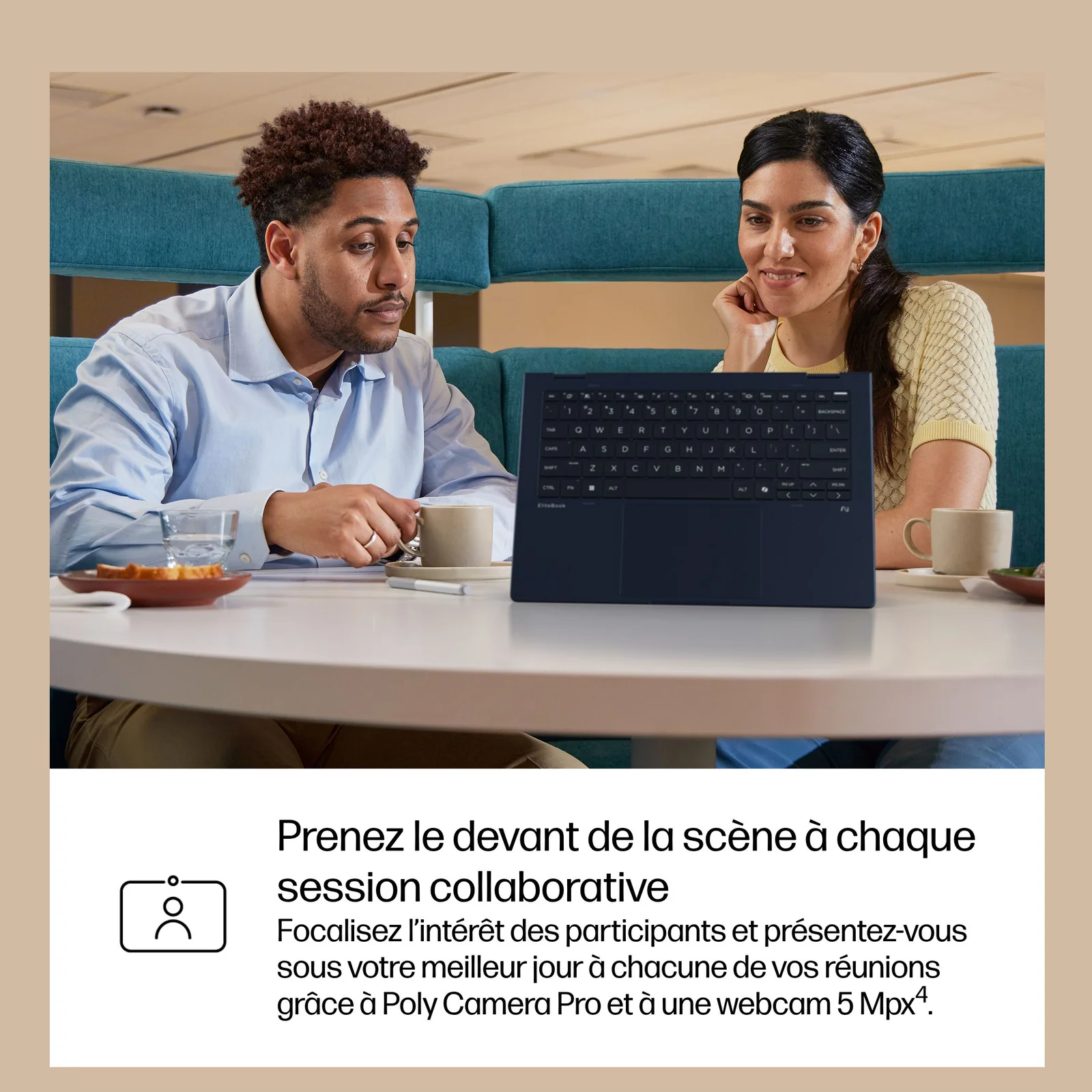 HP EliteBook X Flip G1i Next Gen AI PC Wolf Pro Security Edition Copilot+ PC Intel Core Ultra 7 258V Hybride (2-en-1) 35,6 cm (14") Écran tactile WUXGA 32 Go LPDDR5x-SDRAM 1 To SSD Wi-Fi 7 (802.11be) Windows 11 Pro Bleu