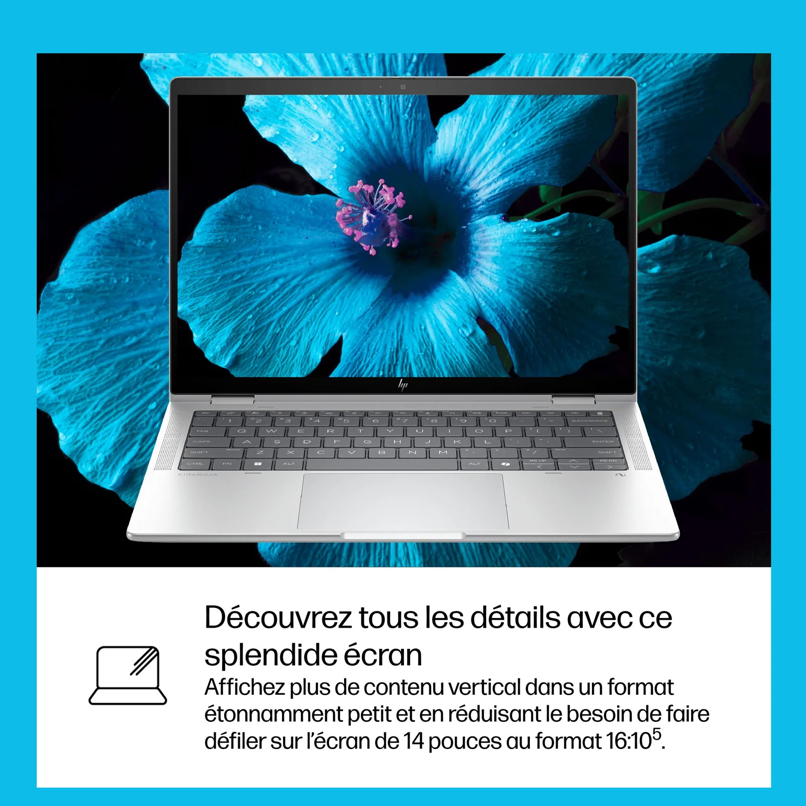 HP EliteBook X Flip G1i Next Gen AI Wolf Pro Security Edition Copilot+ PC Intel Core Ultra 5 228V Hybride (2-en-1) 35,6 cm (14") Écran tactile WUXGA 32 Go LPDDR5x-SDRAM 512 Go SSD Wi-Fi 7 (802.11be) Windows 11 Pro Argent