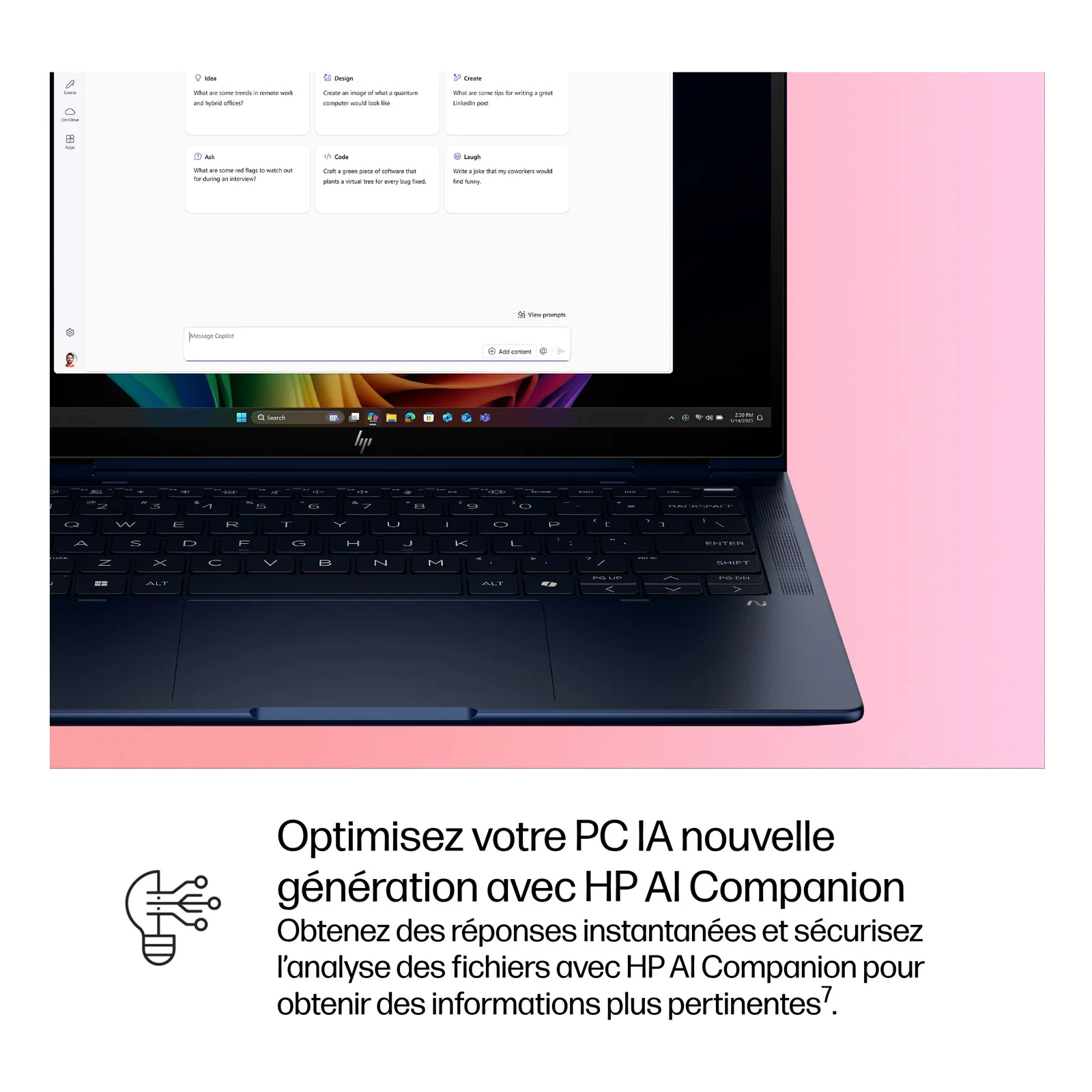 HP EliteBook X Flip G1i Next Gen AI Wolf Pro Security Edition Copilot+ PC Intel Core Ultra 5 228V Hybride (2-en-1) 35,6 cm (14") Écran tactile WUXGA 32 Go LPDDR5x-SDRAM 512 Go SSD Wi-Fi 7 (802.11be) Windows 11 Pro Bleu