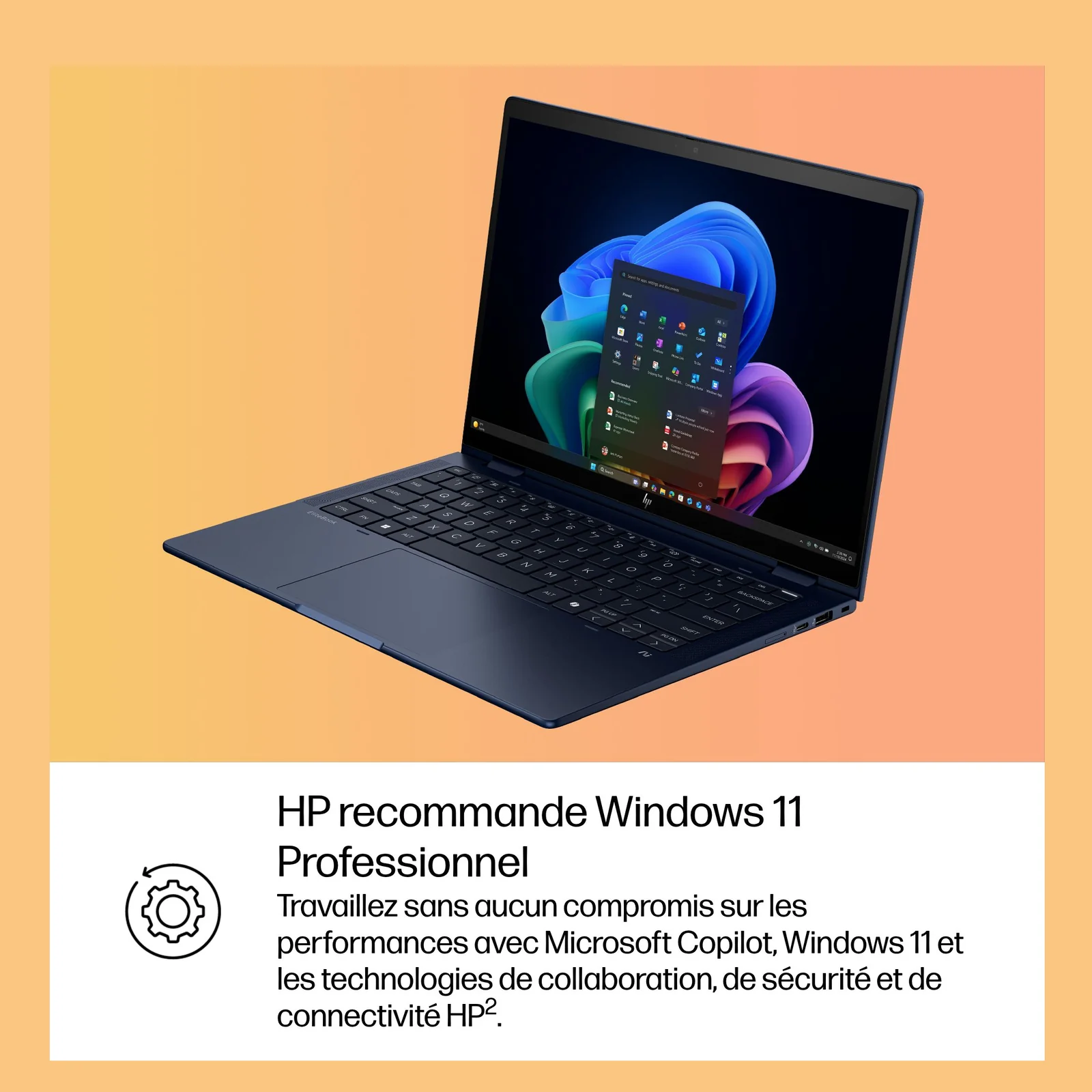 HP EliteBook X Flip G1i Next Gen AI Wolf Pro Security Edition Copilot+ PC Intel Core Ultra 7 258V Hybride (2-en-1) 35,6 cm (14") Écran tactile WUXGA 32 Go LPDDR5x-SDRAM 1 To SSD Wi-Fi 7 (802.11be) Windows 11 Pro Bleu