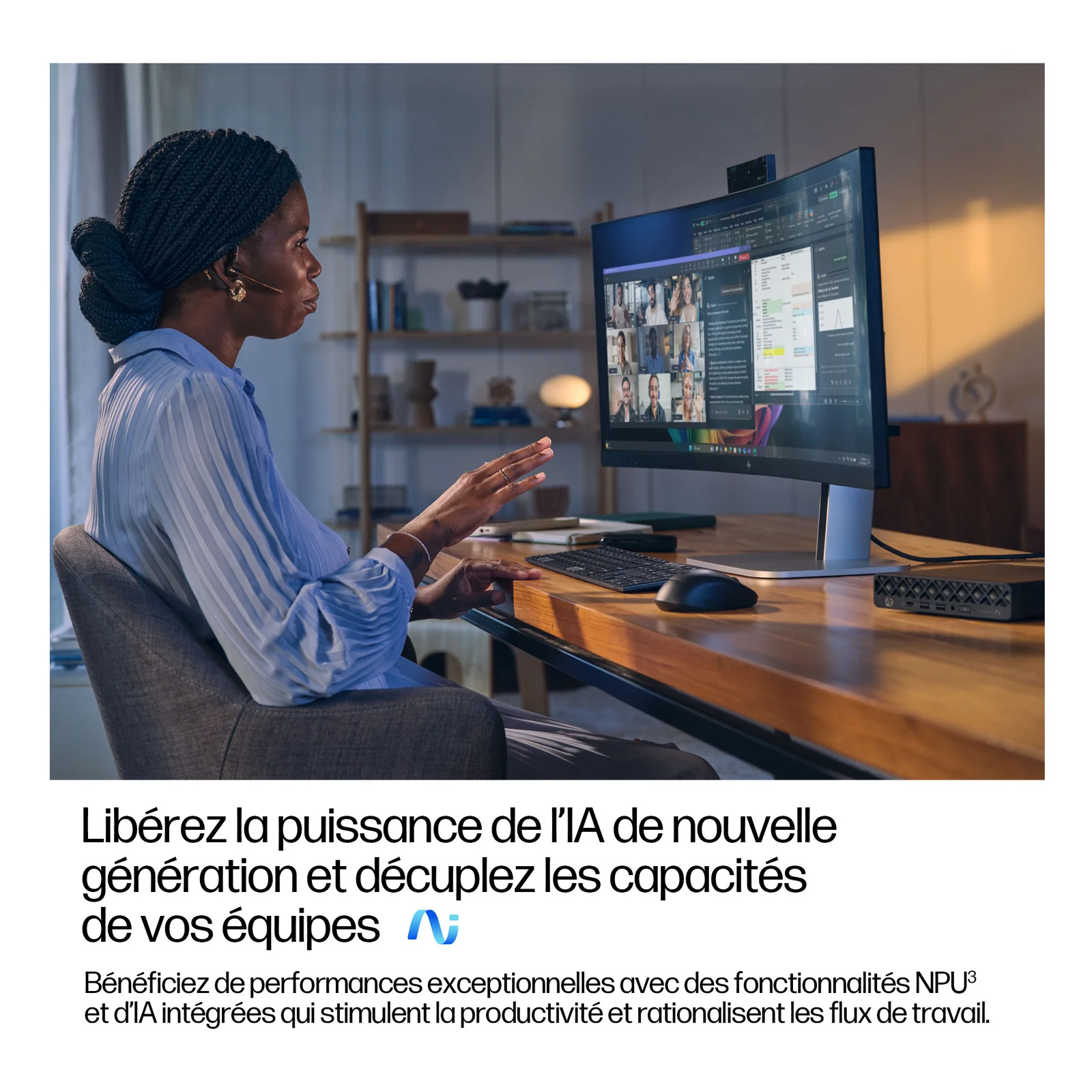 HP EliteDesk 8 Mini G1a Next Gen AI Wolf Pro Security Edition Copilot+ PC AMD Ryzen AI 5 340 32 Go DDR5-SDRAM 1 To SSD Windows 11 Pro Mini PC AI PC Noir