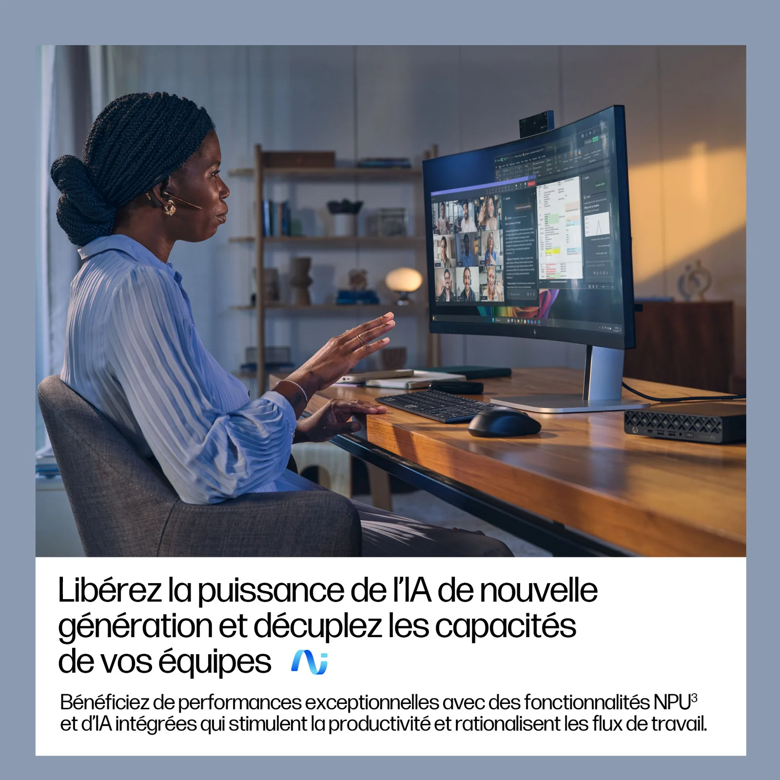 HP EliteDesk 8 Mini G1a Next Gen AI Wolf Pro Security Edition Copilot+ PC AMD Ryzen AI 7 350 32 Go DDR5-SDRAM 1 To SSD Windows 11 Pro Mini PC AI PC Noir