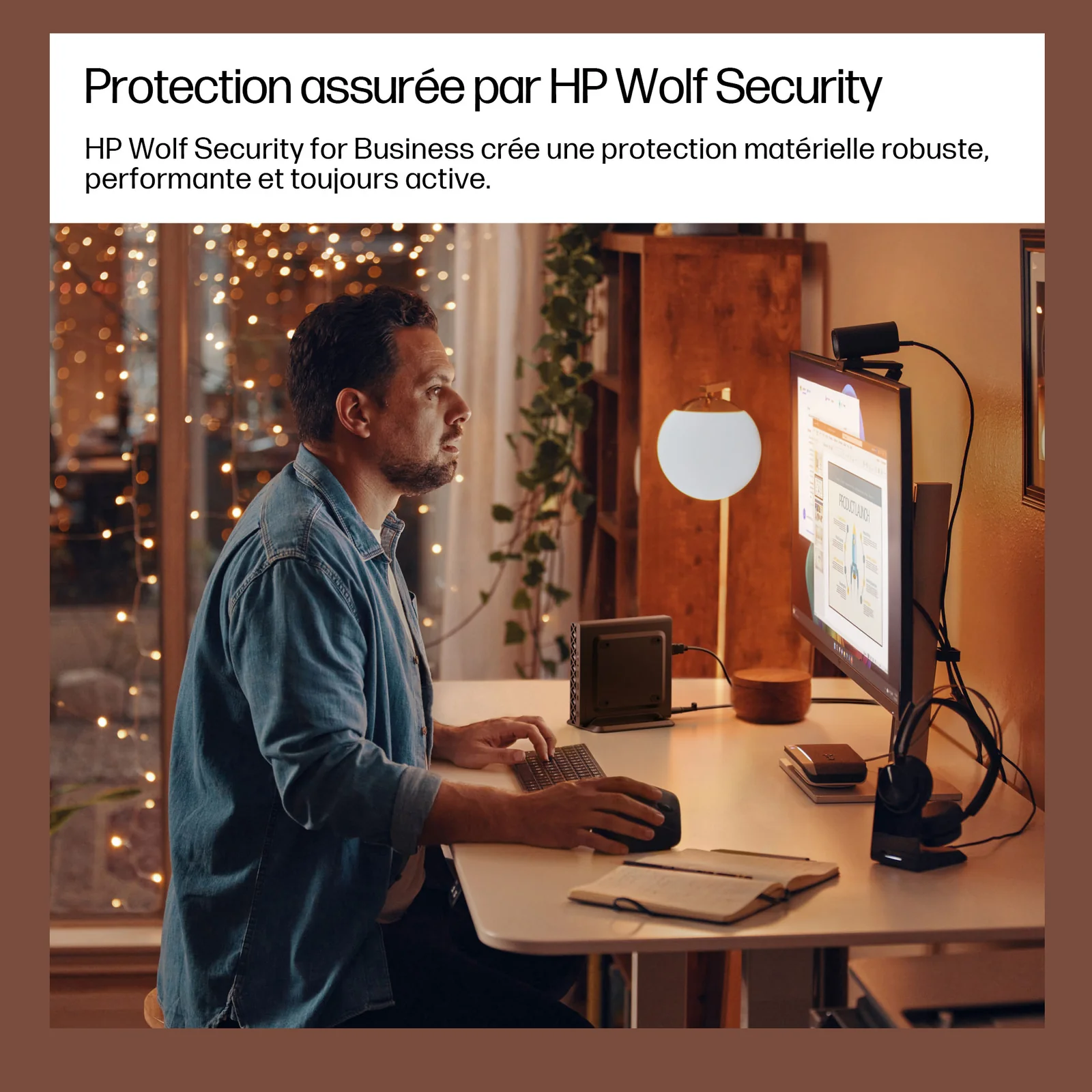 HP EliteDesk 8 Mini G1a Next Gen AI Wolf Pro Security Edition Copilot+ PC AMD Ryzen AI 7 350 32 Go DDR5-SDRAM 1 To SSD Windows 11 Pro Mini PC AI PC Noir