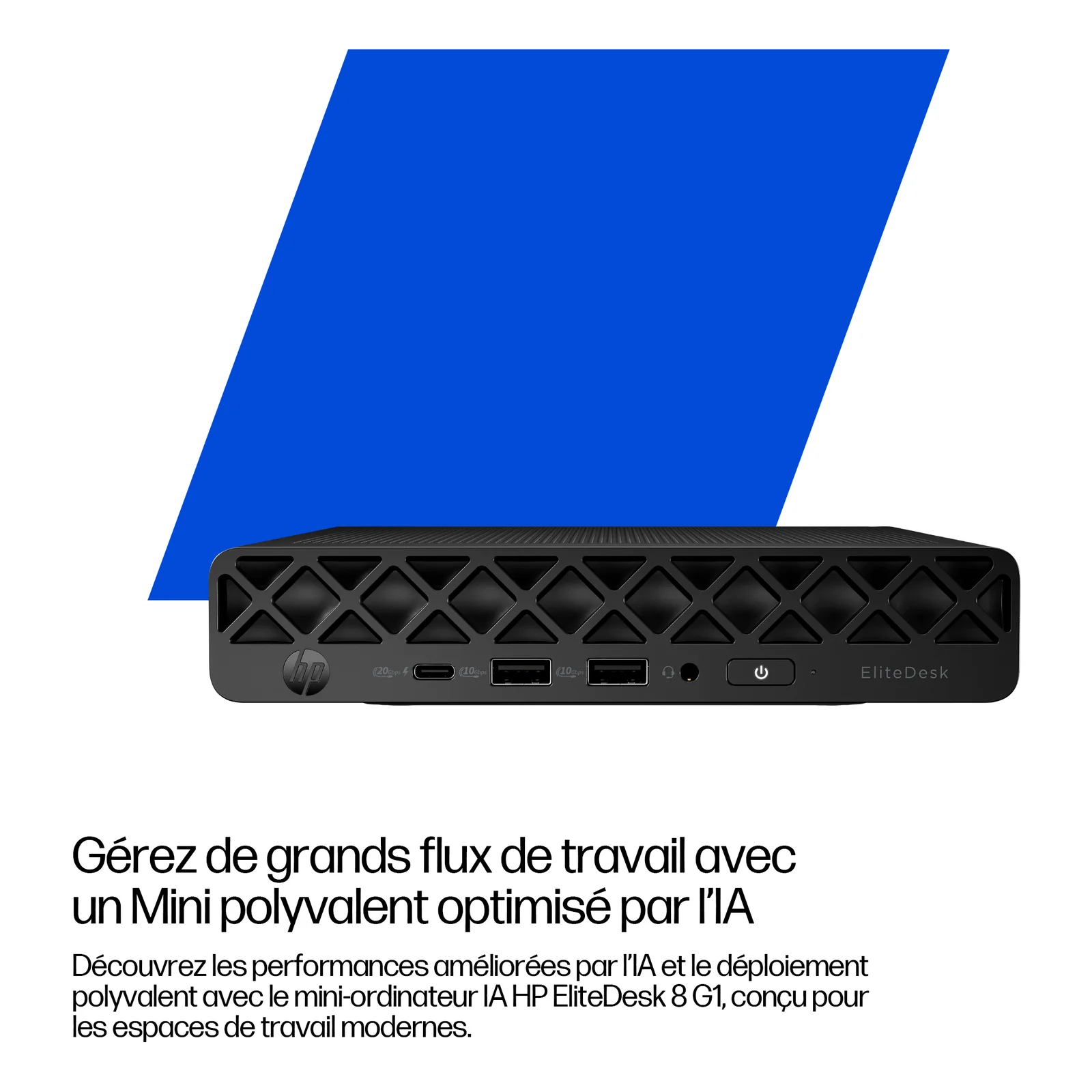 HP EliteDesk 8 Mini G1i AI Intel Core Ultra 7 265T 24 Go DDR5-SDRAM 512 Go SSD Windows 11 Pro Mini PC AI PC Noir