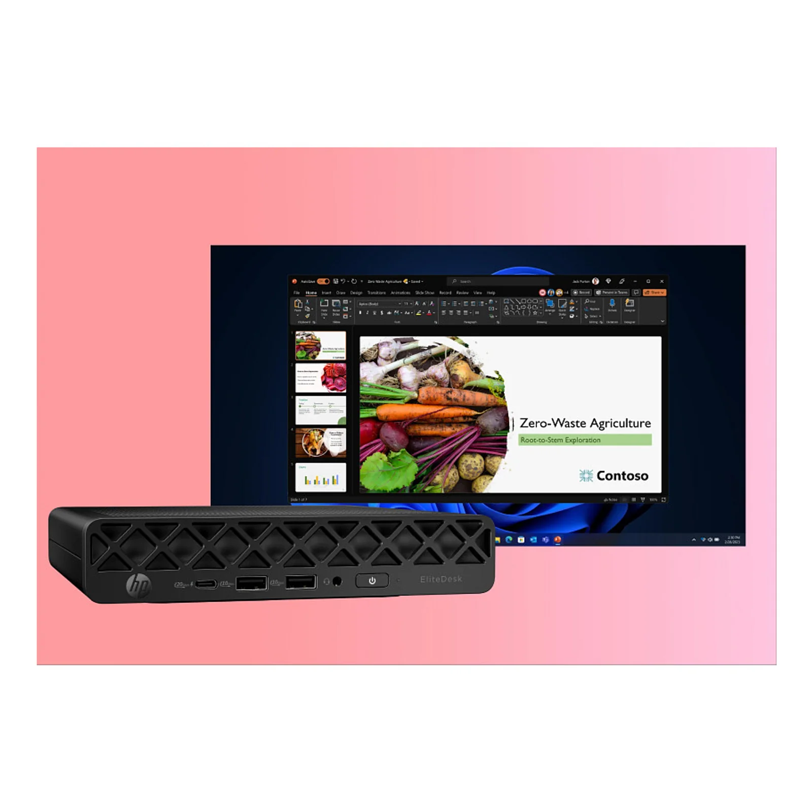 HP EliteDesk 8 Mini G1i AI Wolf Pro Security Edition Intel Core Ultra 5 235T 8 Go DDR5-SDRAM 256 Go SSD Windows 11 Pro Mini PC AI PC Noir