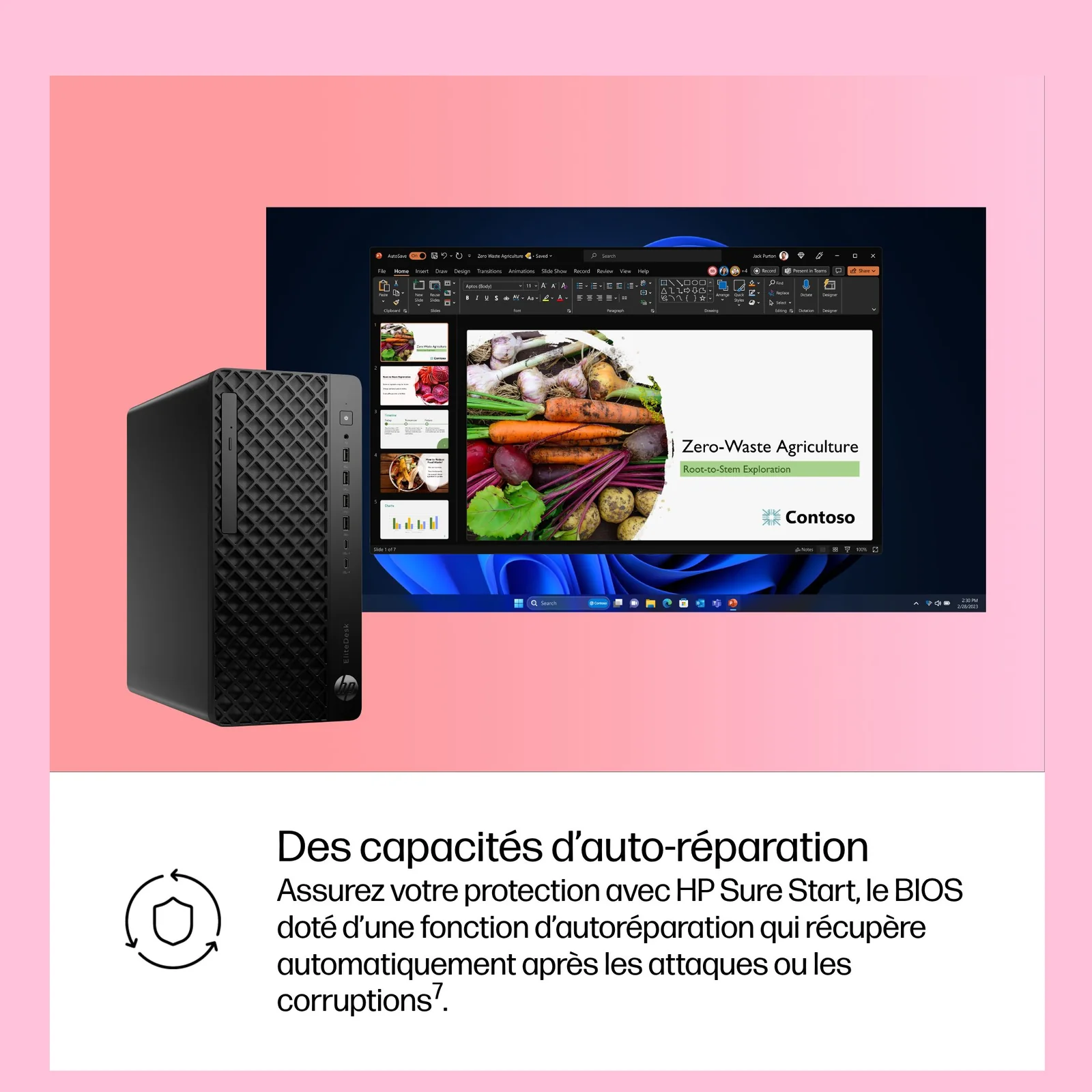 HP EliteDesk 8 Tower G1i AI Wolf Pro Security Edition Intel Core Ultra 9 285 32 Go DDR5-SDRAM 1 To SSD NVIDIA GeForce RTX 3050 Windows 11 Pro PC AI PC Noir