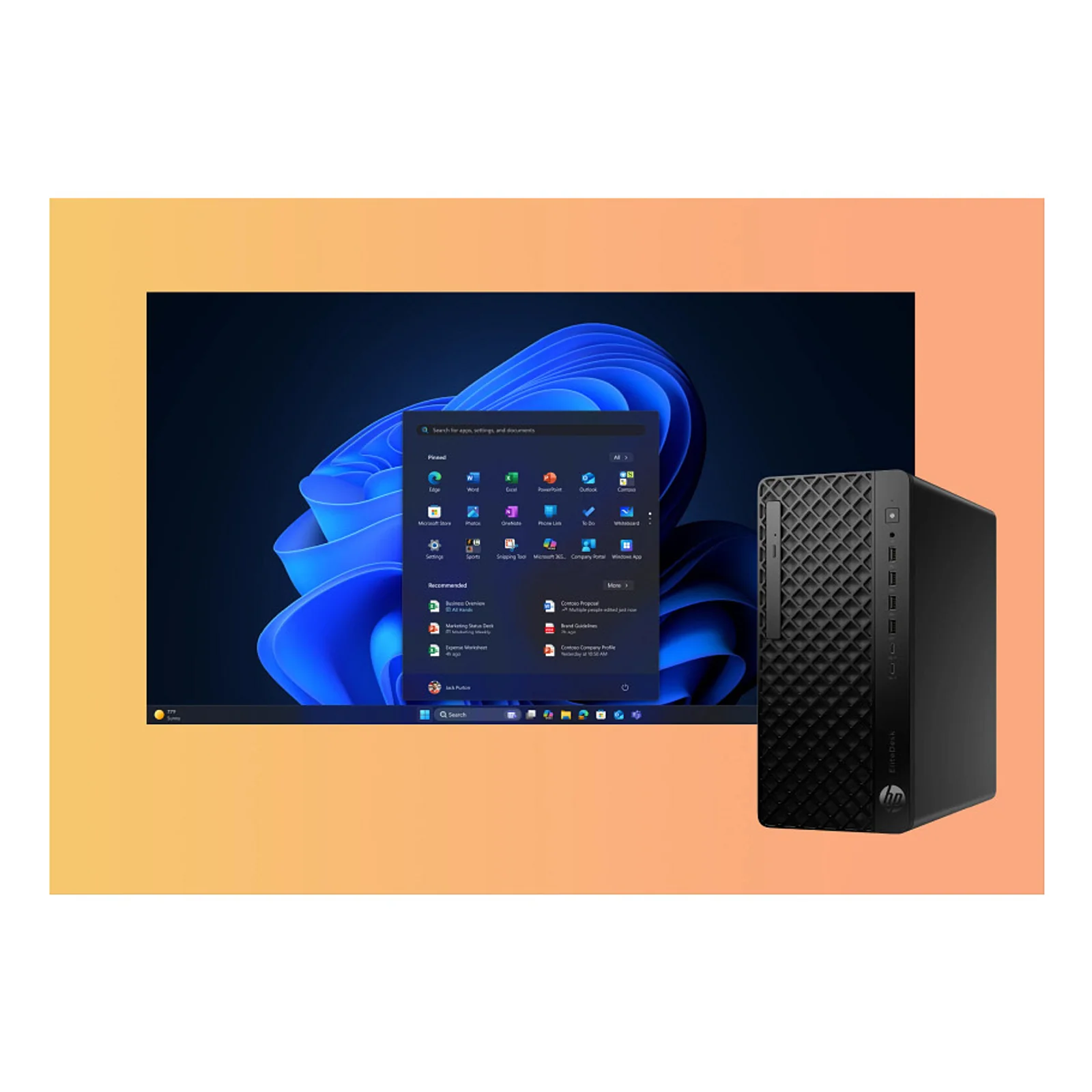 HP EliteDesk 8 Tower G1i AI Wolf Pro Security Edition Intel Core Ultra 9 285 32 Go DDR5-SDRAM 1 To SSD NVIDIA GeForce RTX 3050 Windows 11 Pro PC AI PC Noir