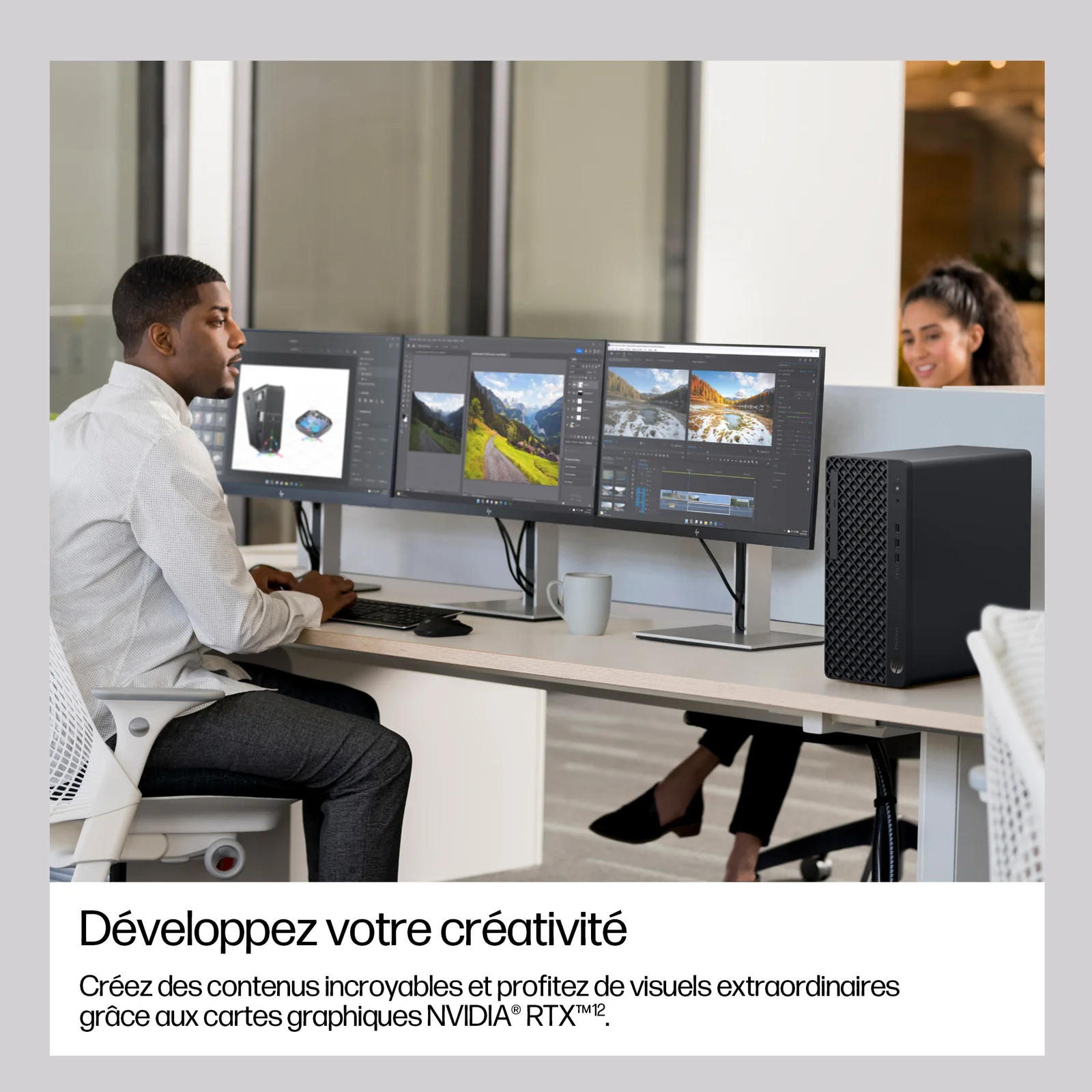HP EliteDesk 8 Tower G1i AI Wolf Pro Security Edition Intel Core Ultra 9 285 32 Go DDR5-SDRAM 1 To SSD NVIDIA GeForce RTX 3050 Windows 11 Pro PC AI PC Noir