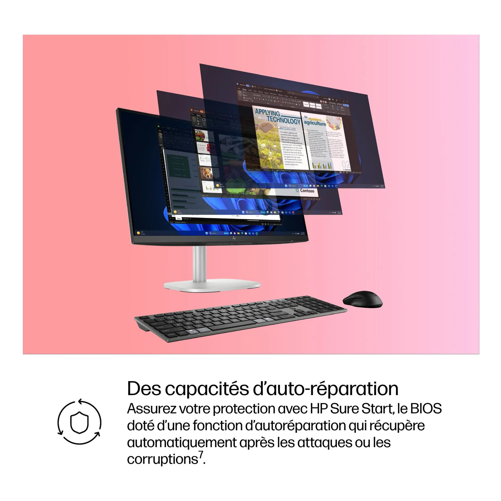 HP EliteStudio 8 G1i AI PC Wolf Pro Security Edition Intel Core Ultra 5 235 60,5 cm (23.8") 1920 x 1080 pixels PC All-in-One 32 Go DDR5-SDRAM 1 To SSD Windows 11 Pro Wi-Fi 6E (802.11ax) Argent