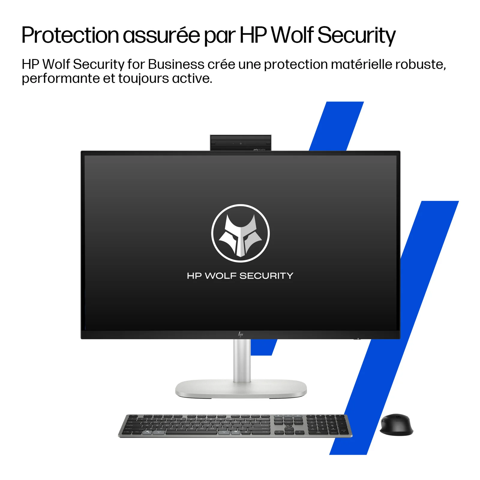 HP EliteStudio 8 G1i AI PC Wolf Pro Security Edition Intel Core Ultra 5 235 68,6 cm (27") 2560 x 1440 pixels PC All-in-One 32 Go DDR5-SDRAM 1 To SSD Windows 11 Pro Wi-Fi 6E (802.11ax) Argent