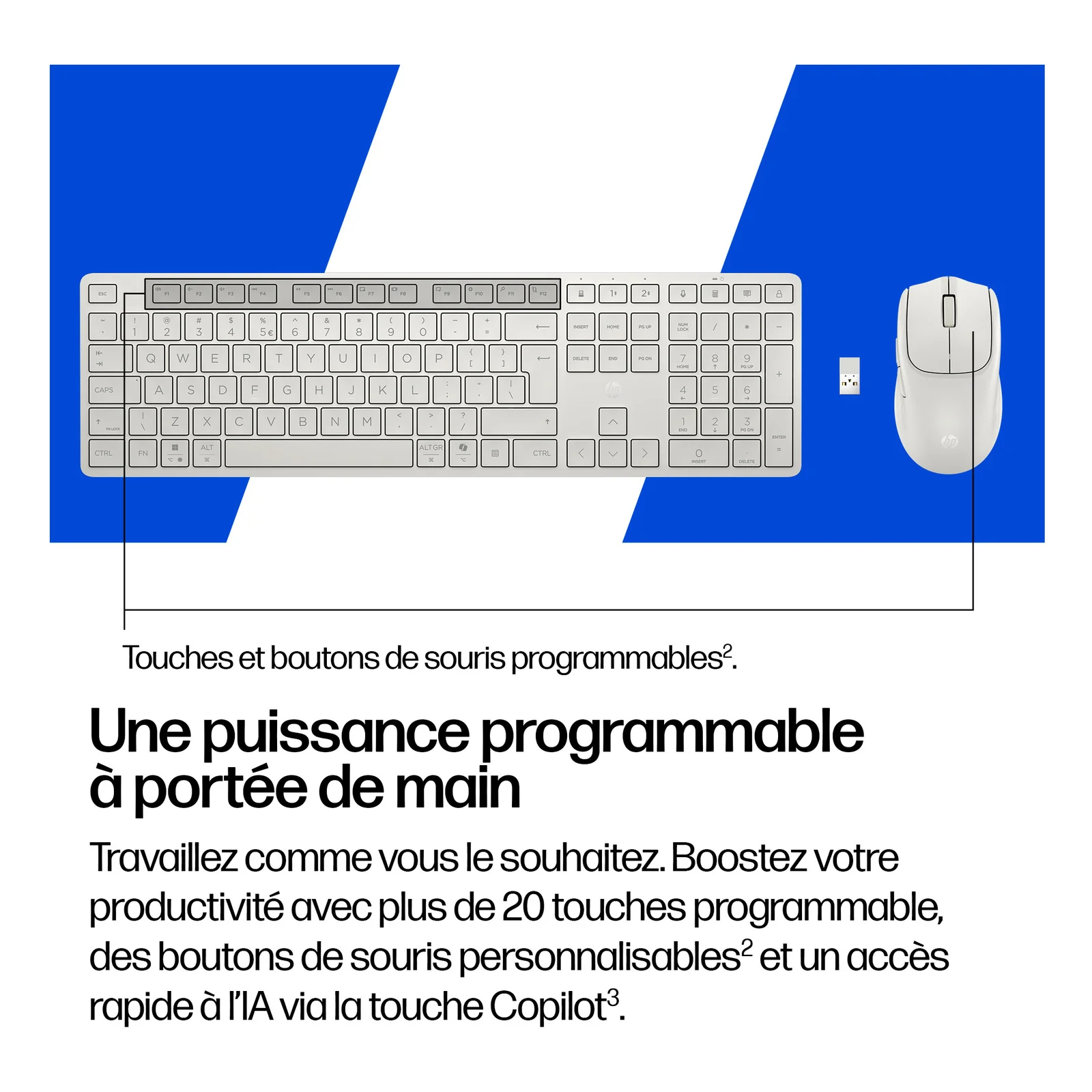 HP Ensemble clavier et souris hybride multi-appareils 495C