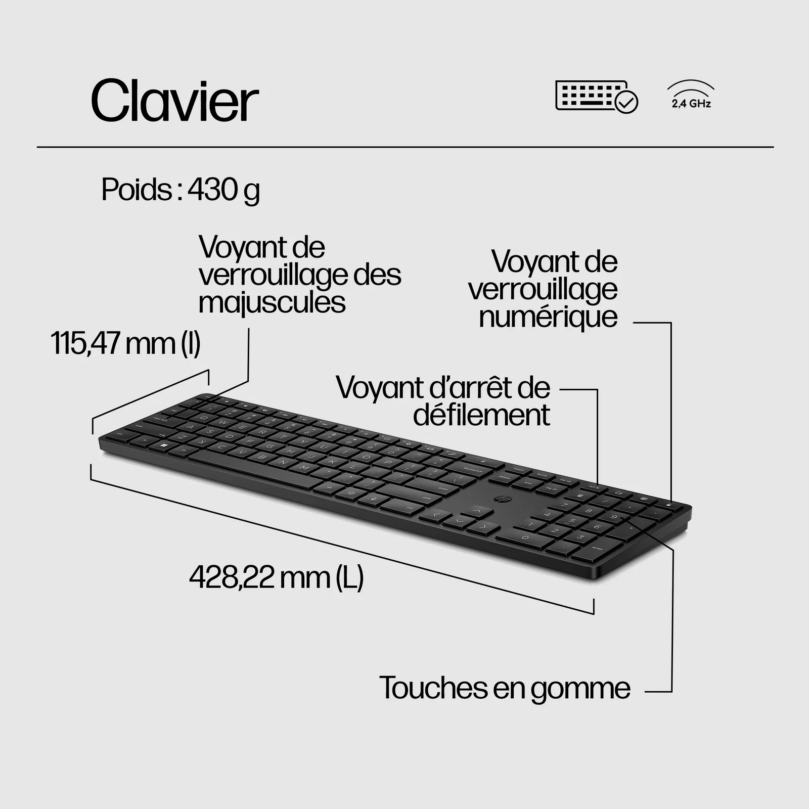 HP Ensemble clavier et souris sans fil 650