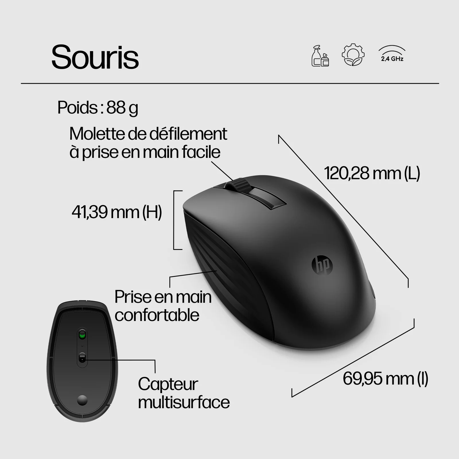 HP Ensemble clavier et souris sans fil 650