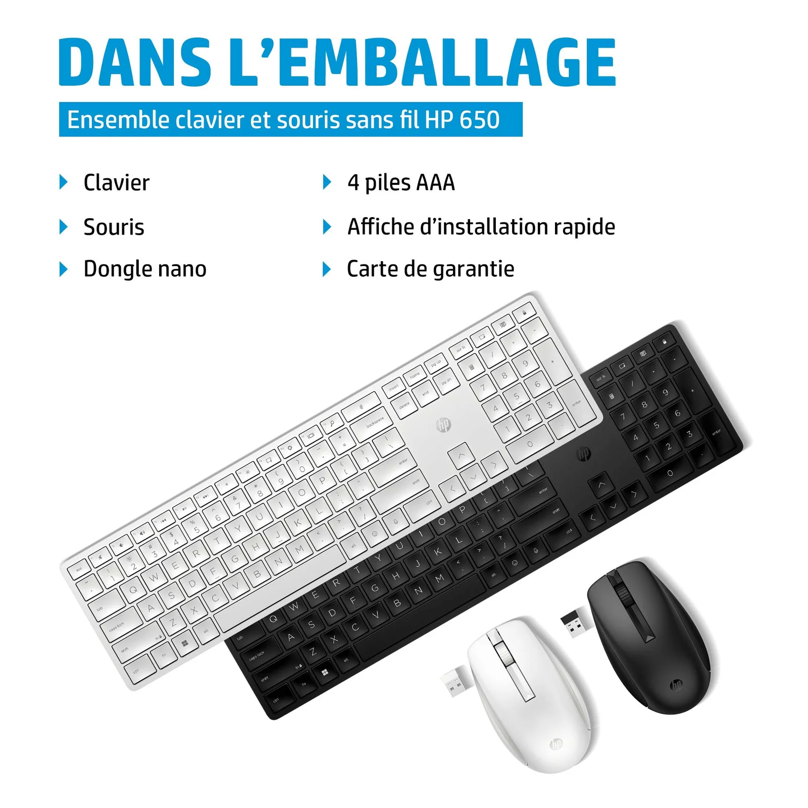 HP Ensemble clavier et souris sans fil 650