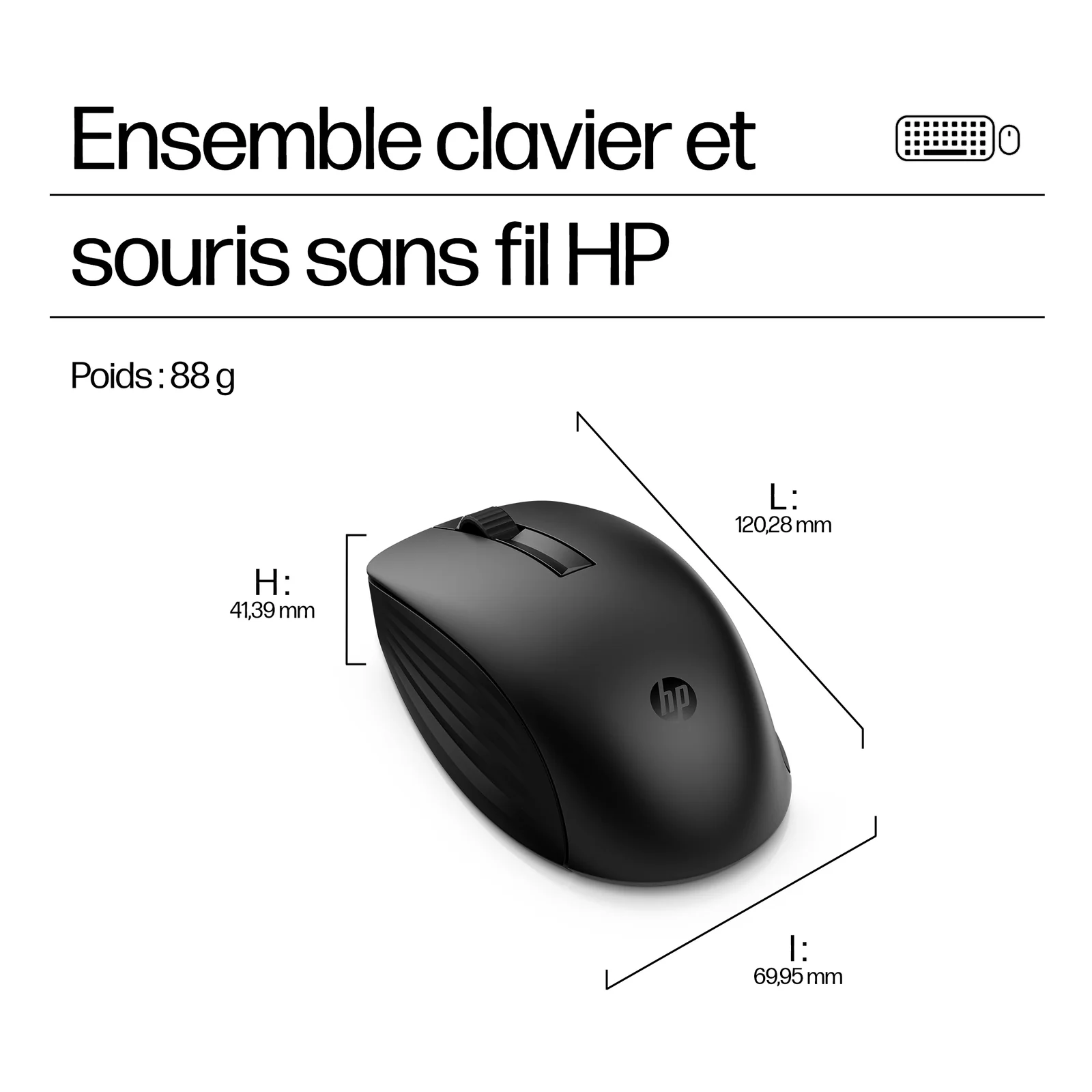 HP Ensemble clavier et souris sans fil 655