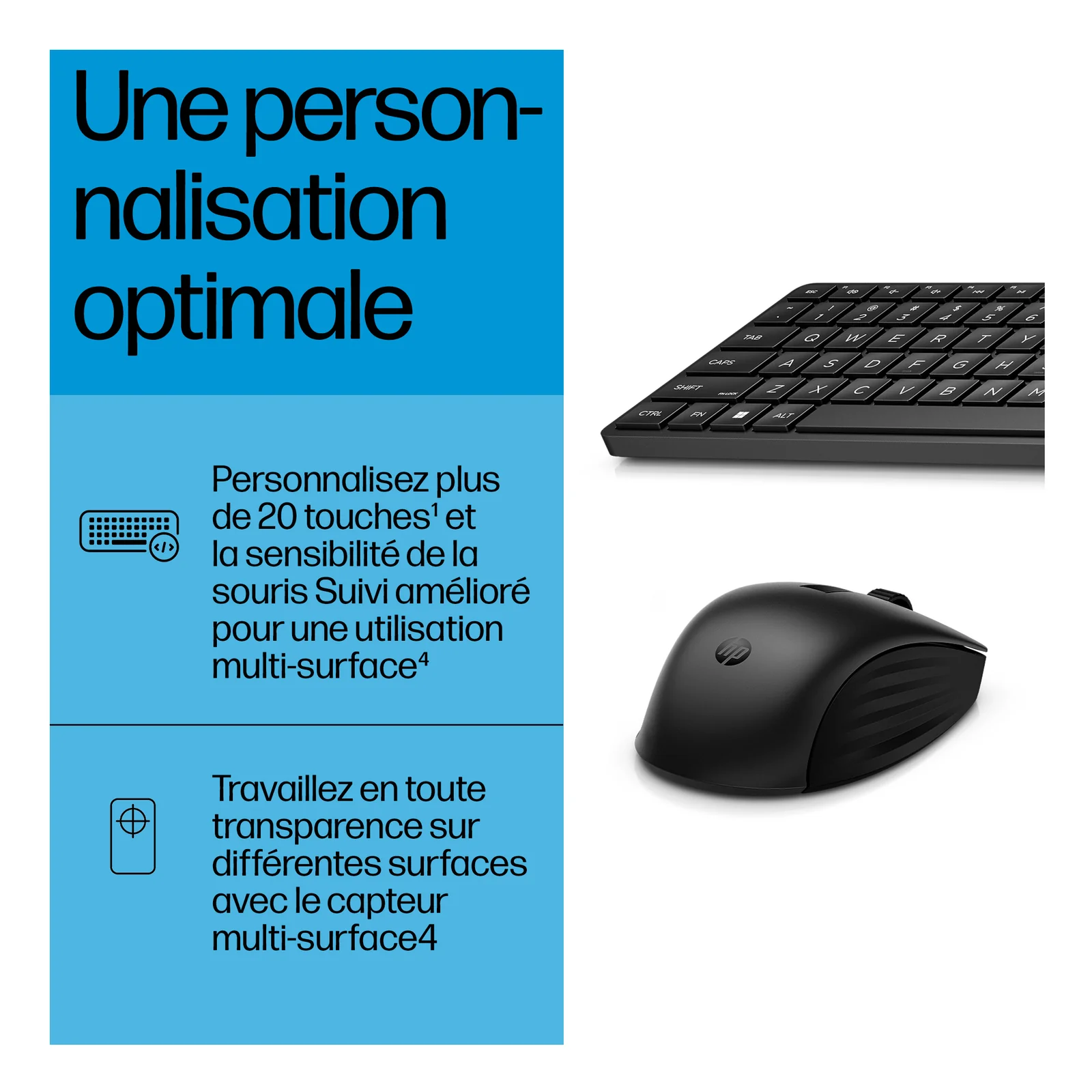 HP Ensemble clavier et souris sans fil 655