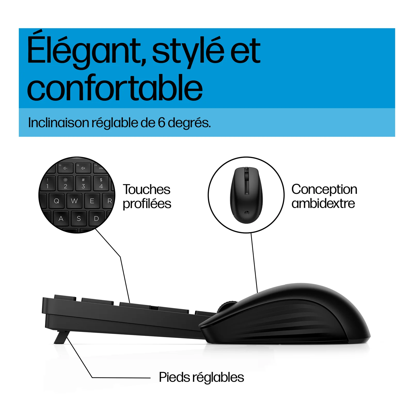 HP Ensemble clavier et souris sans fil 655