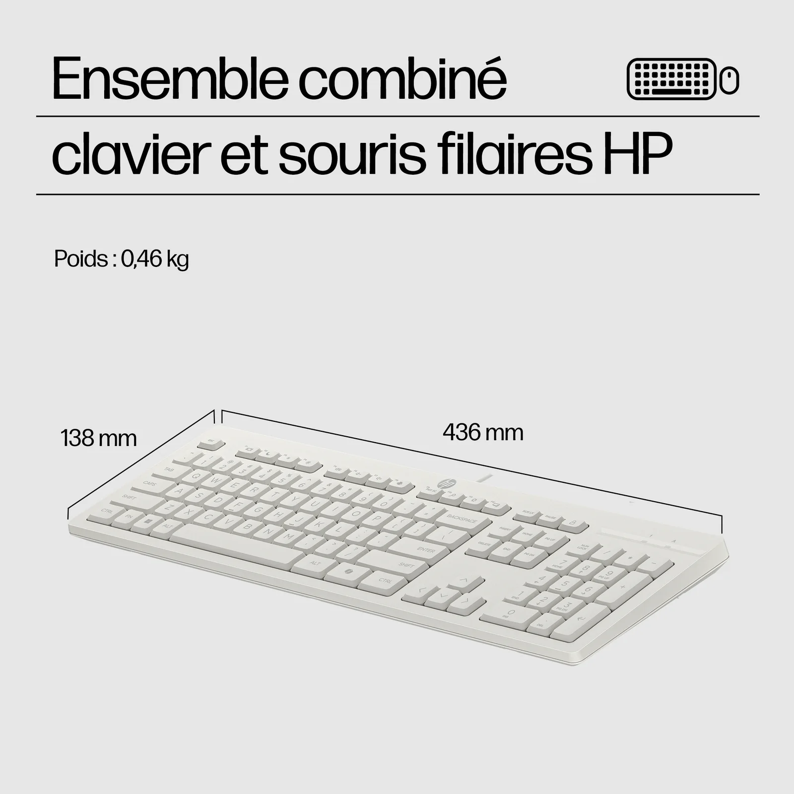 HP Ensemble combiné clavier et souris filaires 225