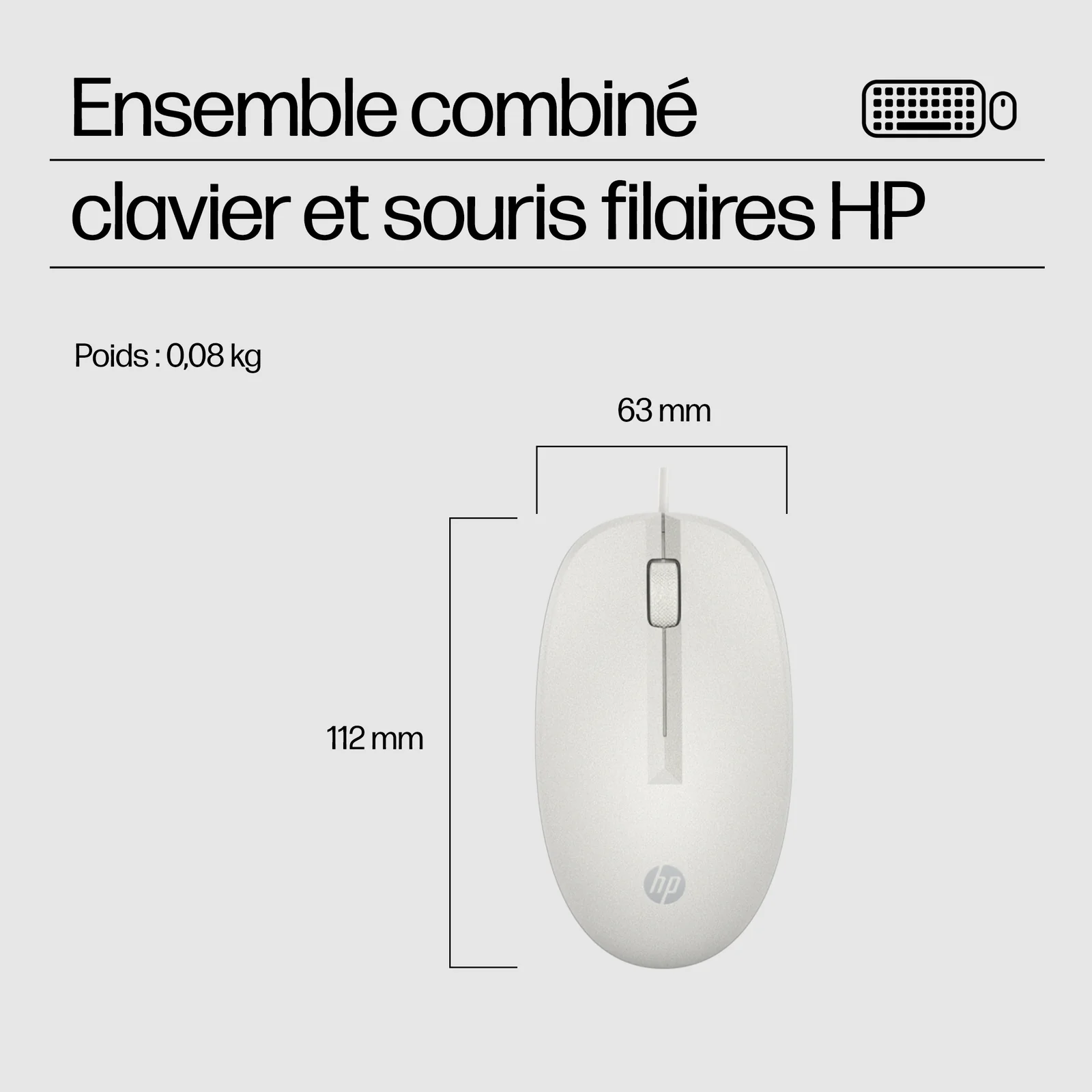 HP Ensemble combiné clavier et souris filaires 225