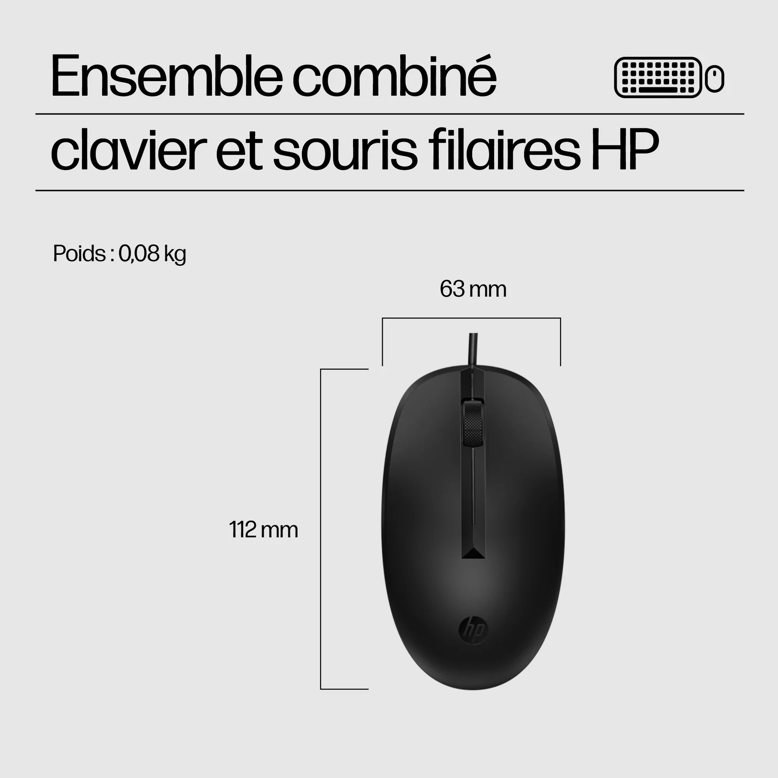 HP Ensemble combiné clavier et souris filaires 225