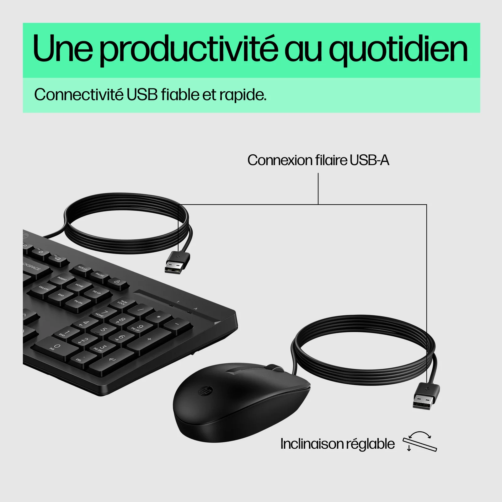 HP Ensemble combiné clavier et souris filaires 225