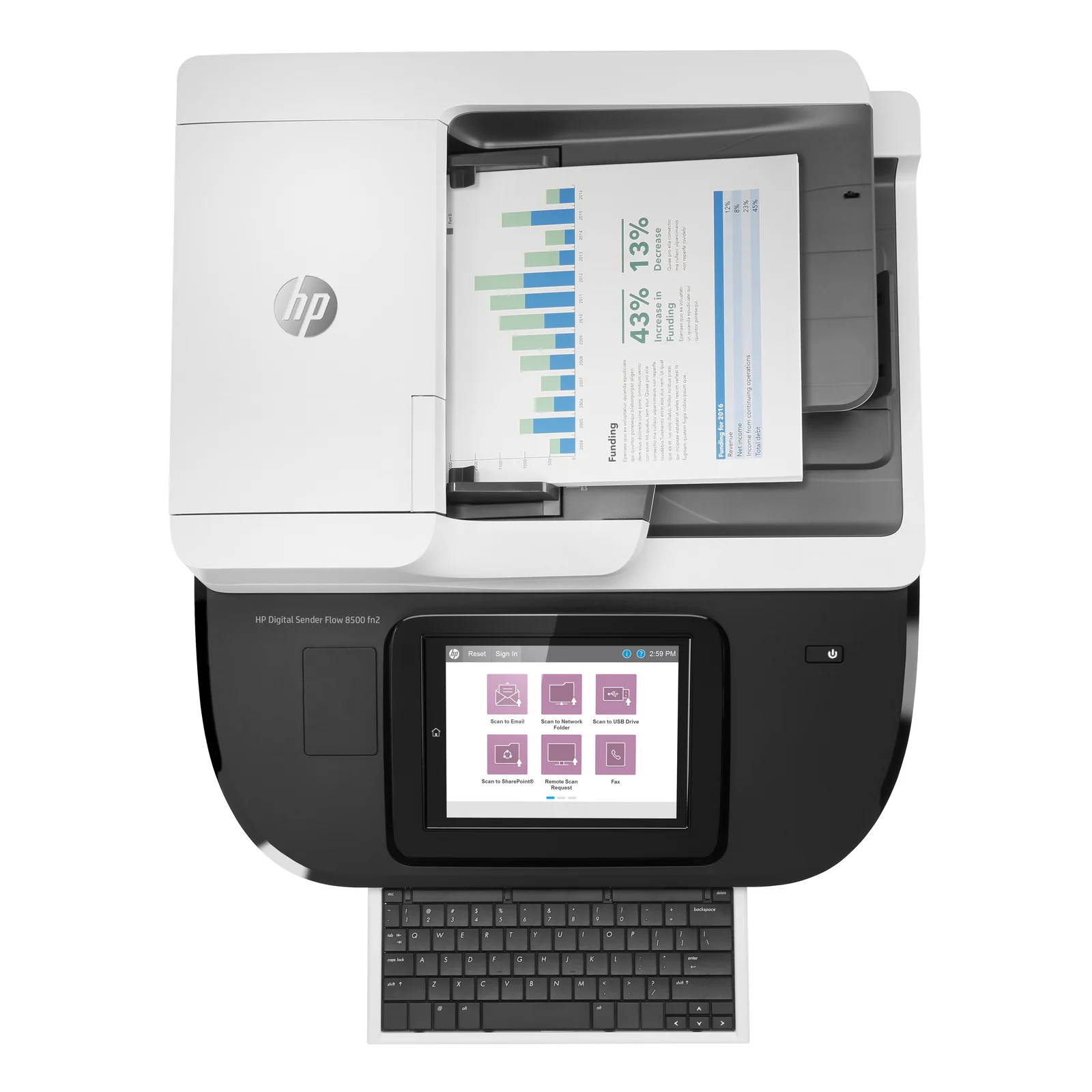 HP Flow 8500 fn2 Scanner à plat et chargeur automatique 600 x 600 DPI