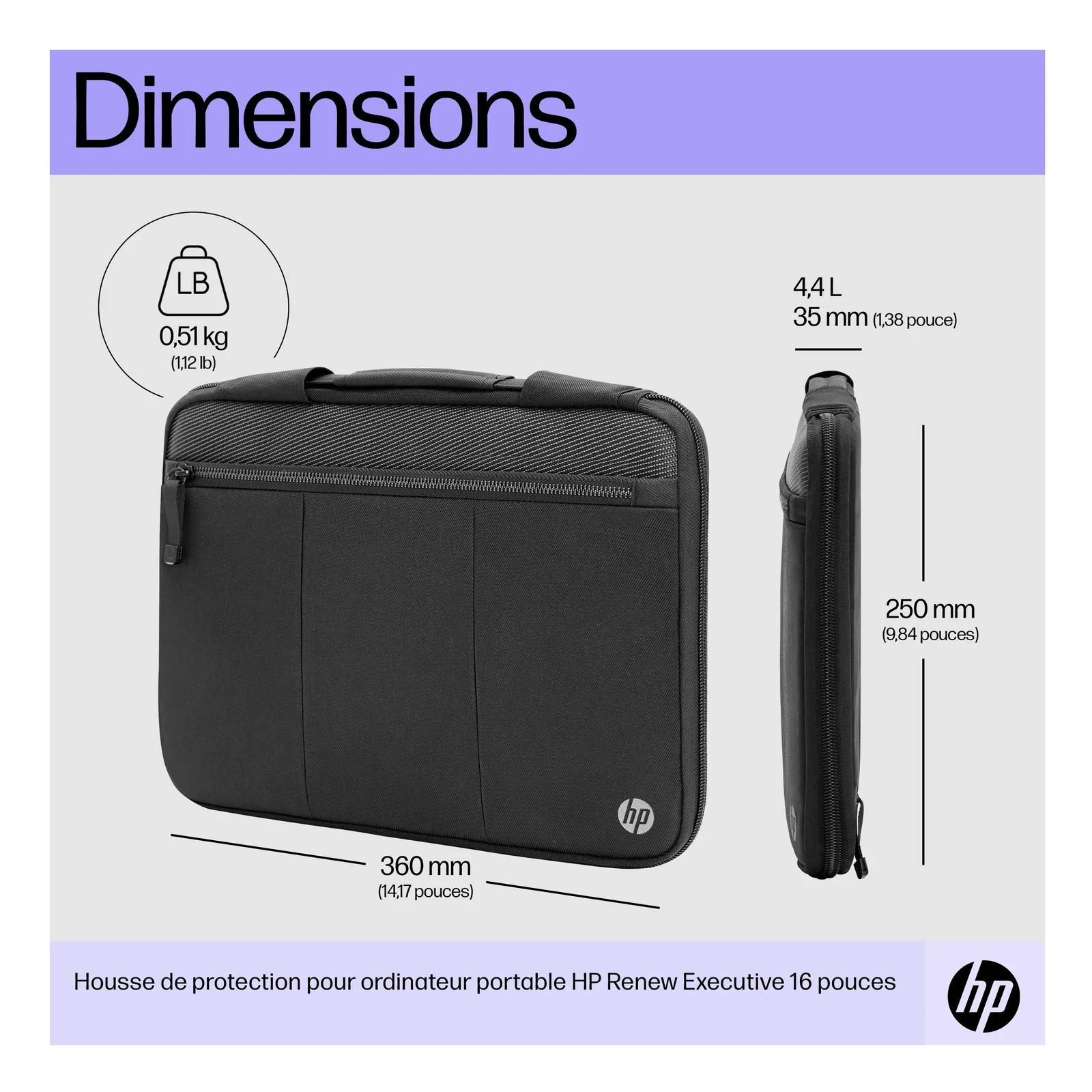 HP Housse de protection pour ordinateur portable Renew Executive 14 pouces