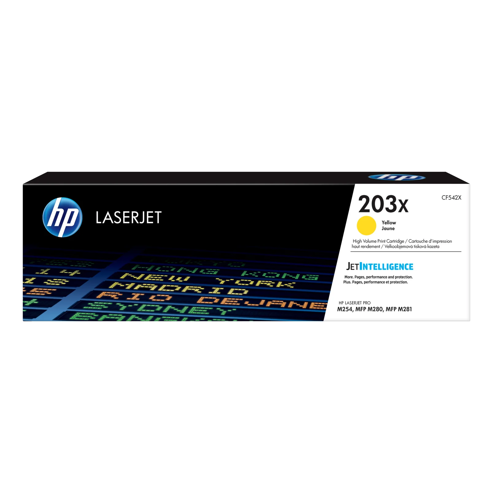 LaserJet Cartouche de toner grande capacité jaune authentique 203X pour