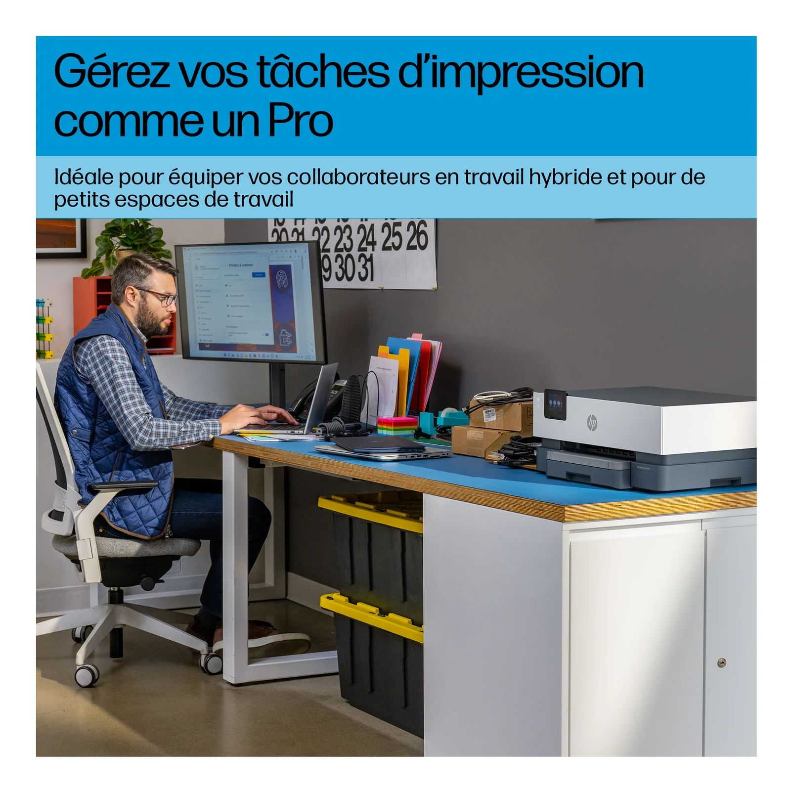 HP OfficeJet Pro 9110b Sans fil Couleur Imprimante, Impression recto-verso
