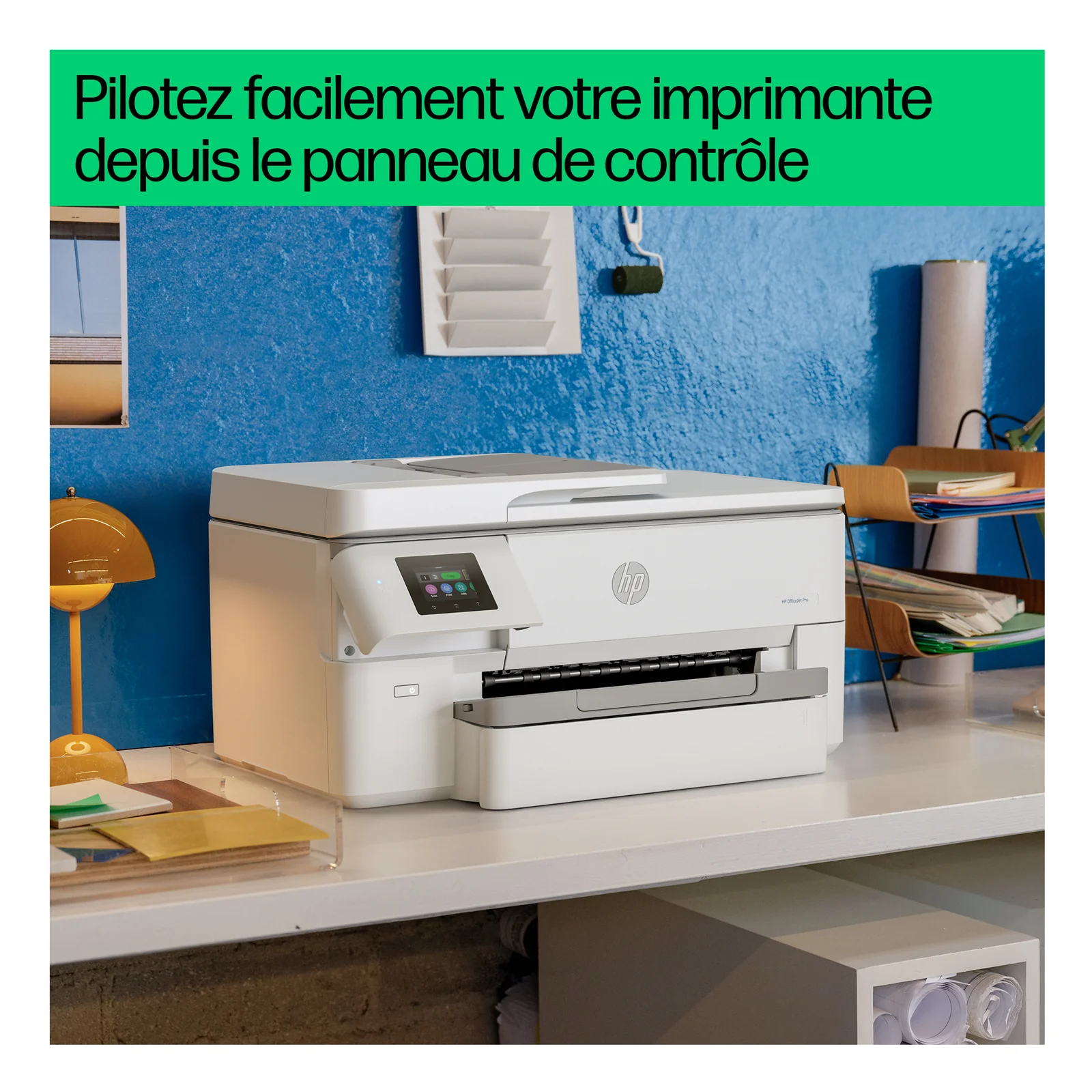 HP OfficeJet Pro 9720e Sans fil All-in-One Couleur Imprimante, Impression recto-verso; copieur, scanner