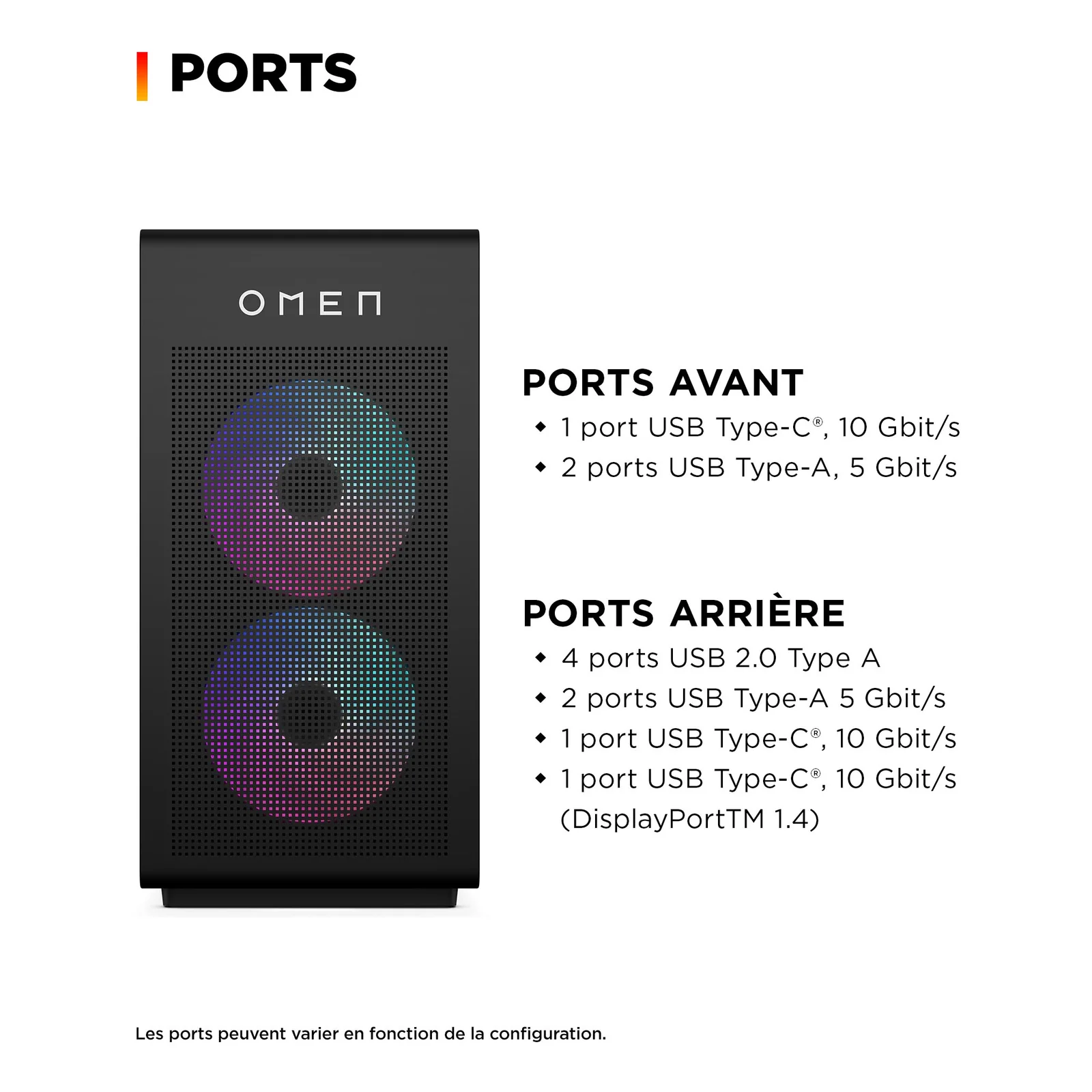 HP OMEN 35L Gaming Desktop GT16-1013nf AMD Ryzen™ 9 9900X3D 64 Go DDR5-SDRAM 4 To SSD NVIDIA GeForce RTX 5070 Ti Windows 11 Home Tower PC Noir