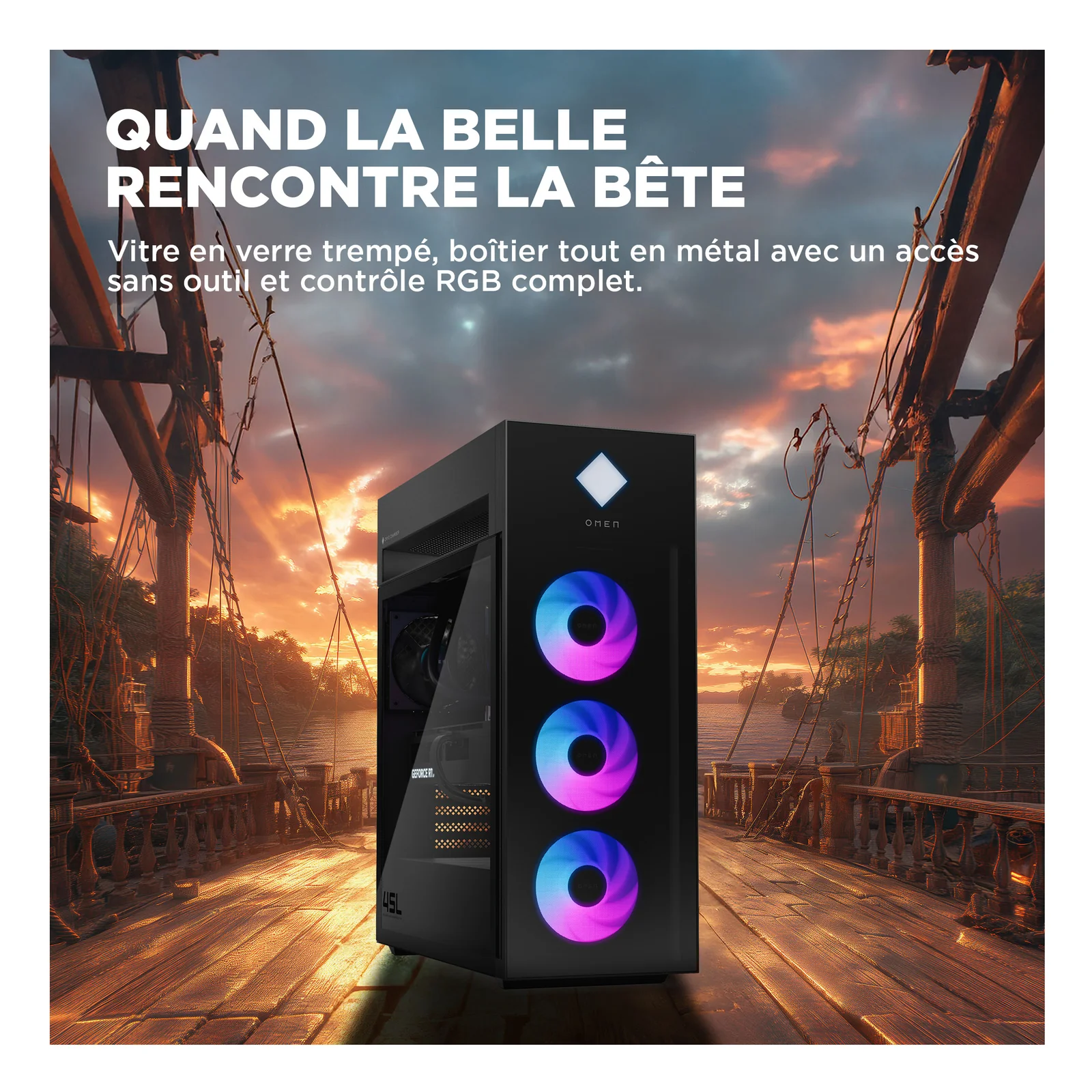 OMEN by HP 45L Gaming Desktop GT22-3031nf Intel Core Ultra 7 265K 64 Go DDR5-SDRAM 4 To SSD NVIDIA GeForce RTX 5070 Windows 11 Home Tower PC AI PC Noir