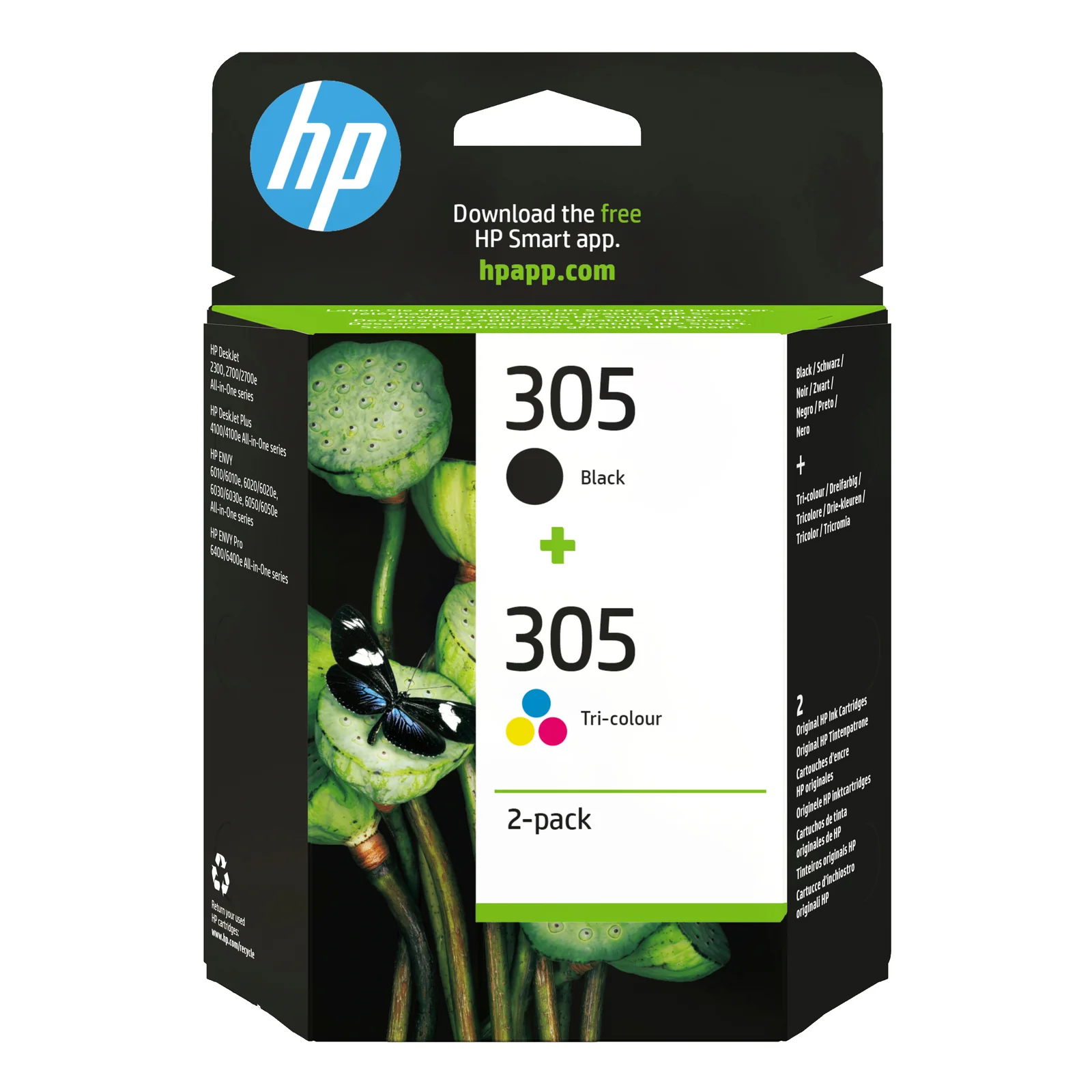 Pack de 2 cartouches d'encre authentiques 305 3 couleurs / noir