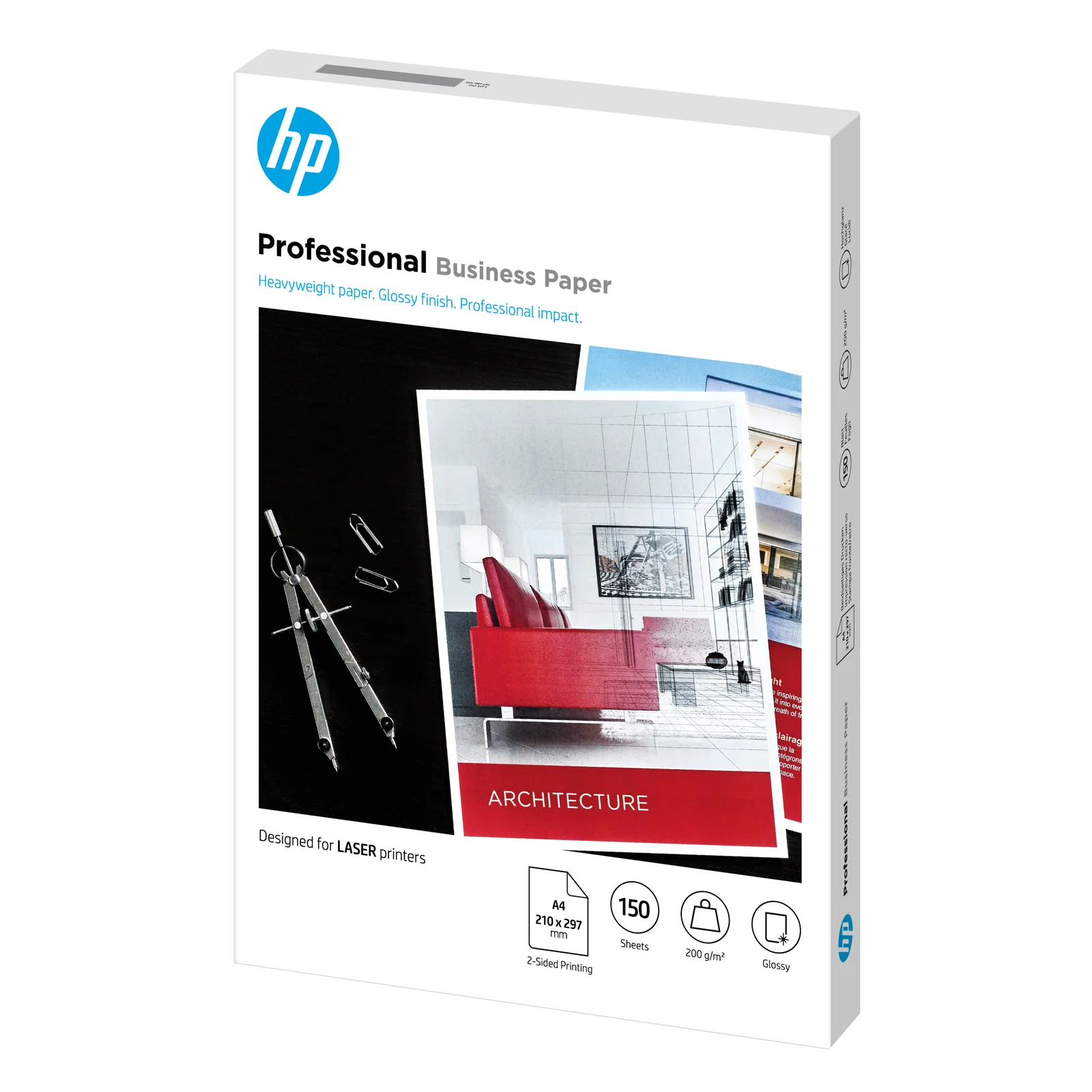 HP Papier laser glacé FSC Professionnel - 200 g/m² (150 feuilles/A4/210 x 297 mm)
