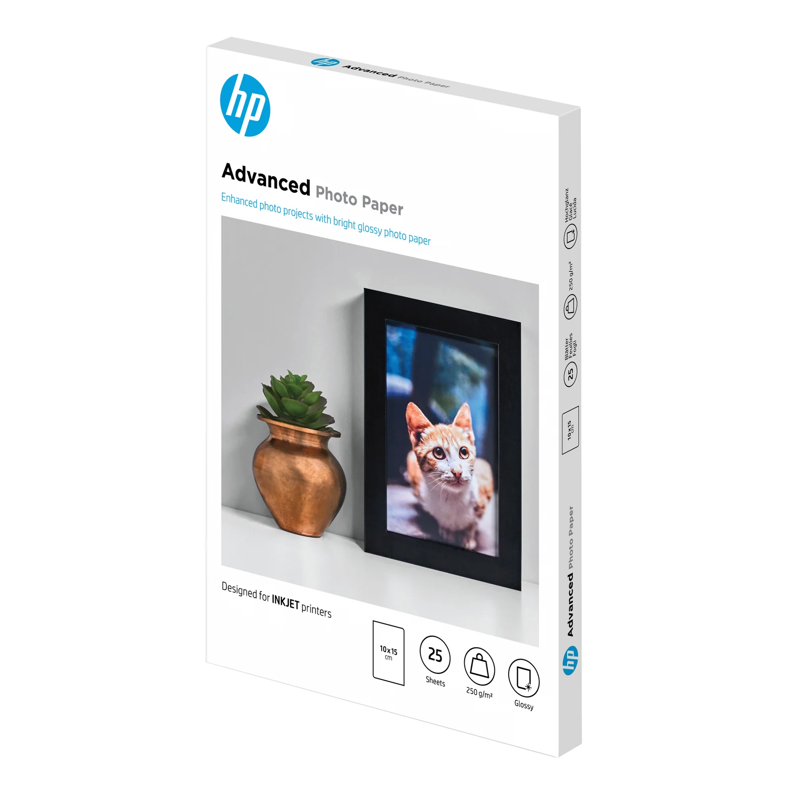 HP Papier photo à finition glacée Advanced, 250 g/m2, 10 x 15 cm (101 x 152 mm), 25 feuilles