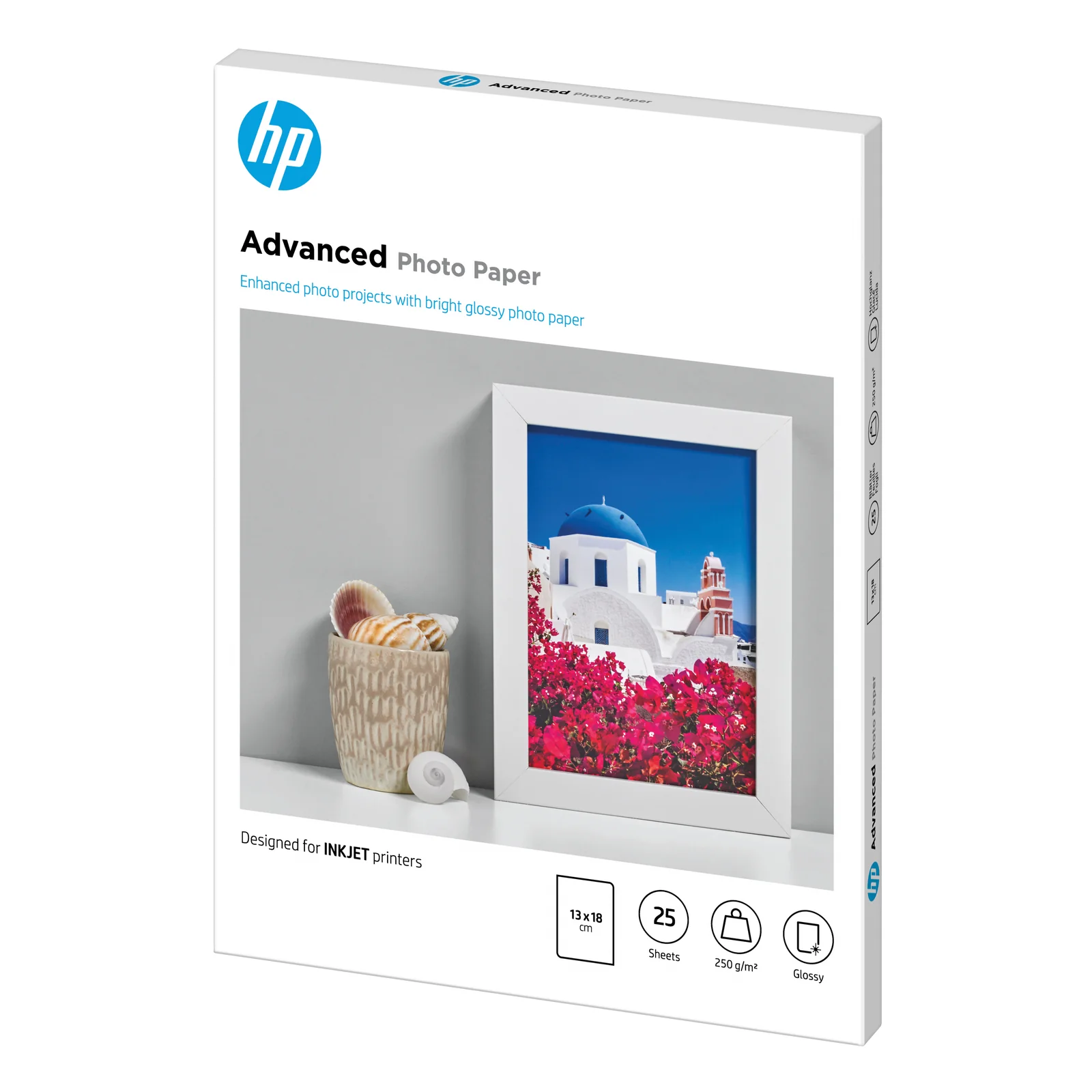 HP Papier photo Advanced, brillant, 250 g/m2, 13 x 18 cm (127 x 178 mm), 25 feuilles