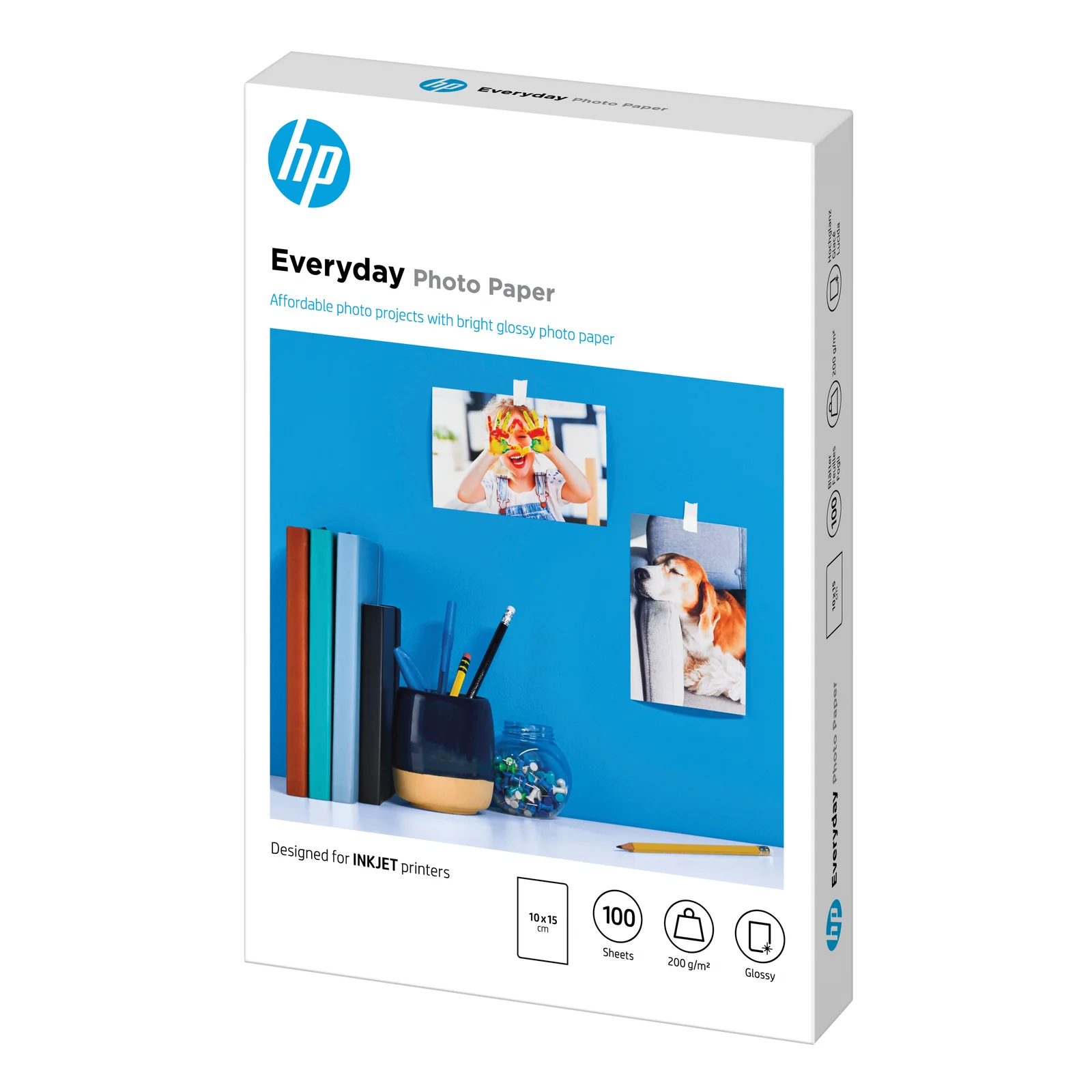 HP Papier photo Everyday, brillant, 200 g/m2, 10 x 15 cm (101 x 152 mm), 100 feuilles