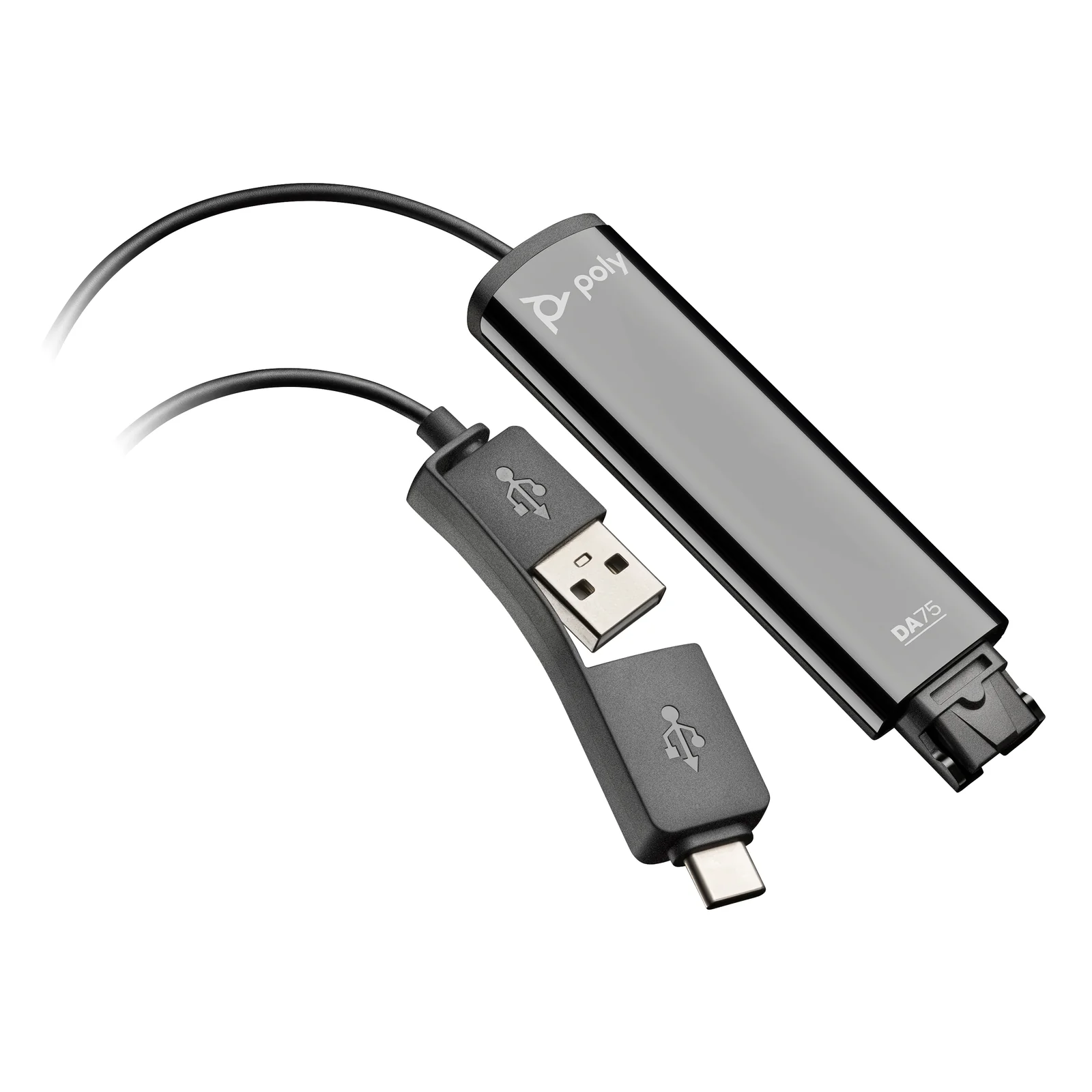 HP Poly Adaptateur Poly DA75 USB vers QD Noir TAA