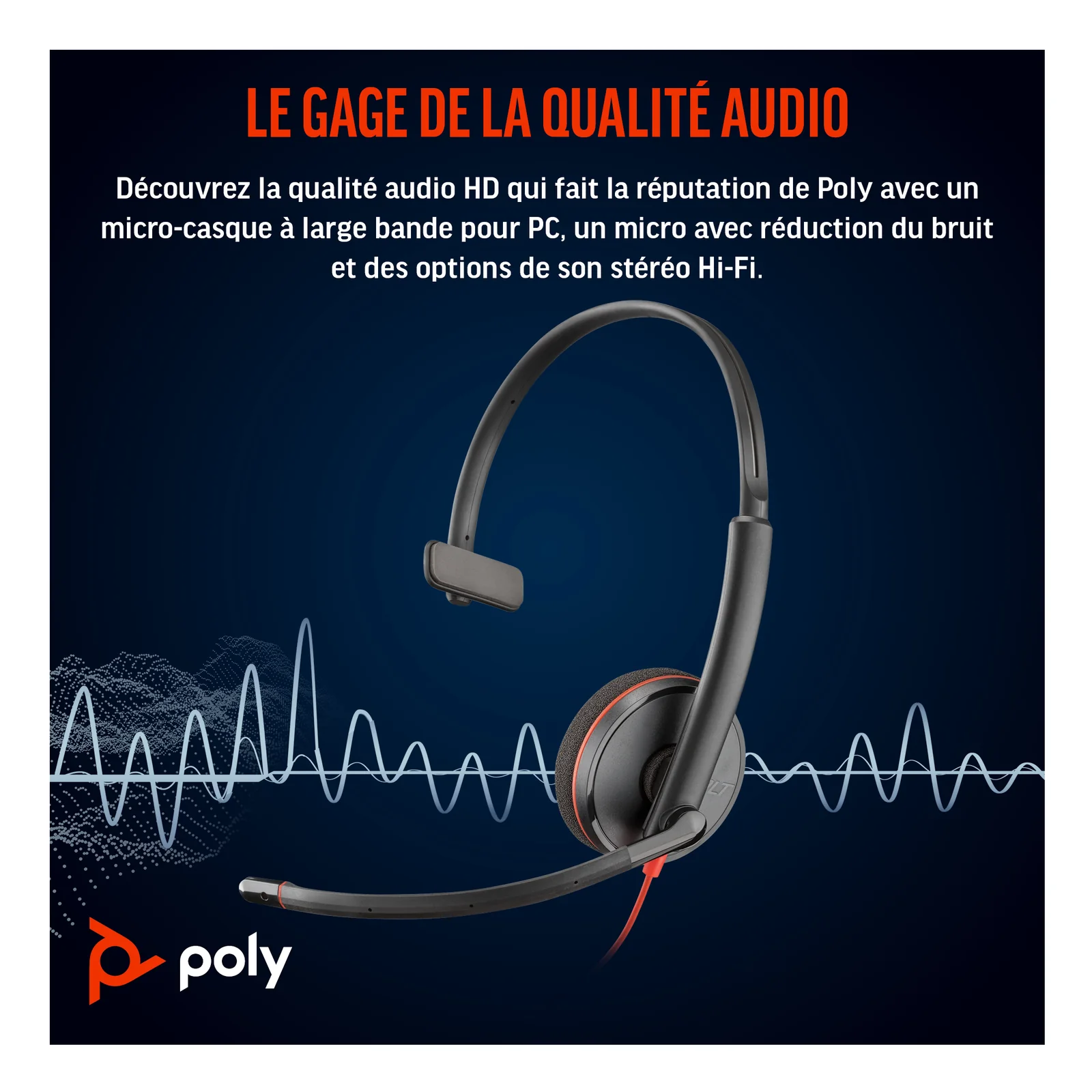 HP Poly Micro-casque monaural USB-C noir Poly Blackwire 3210 + adaptateur USB-C/A (lot)
