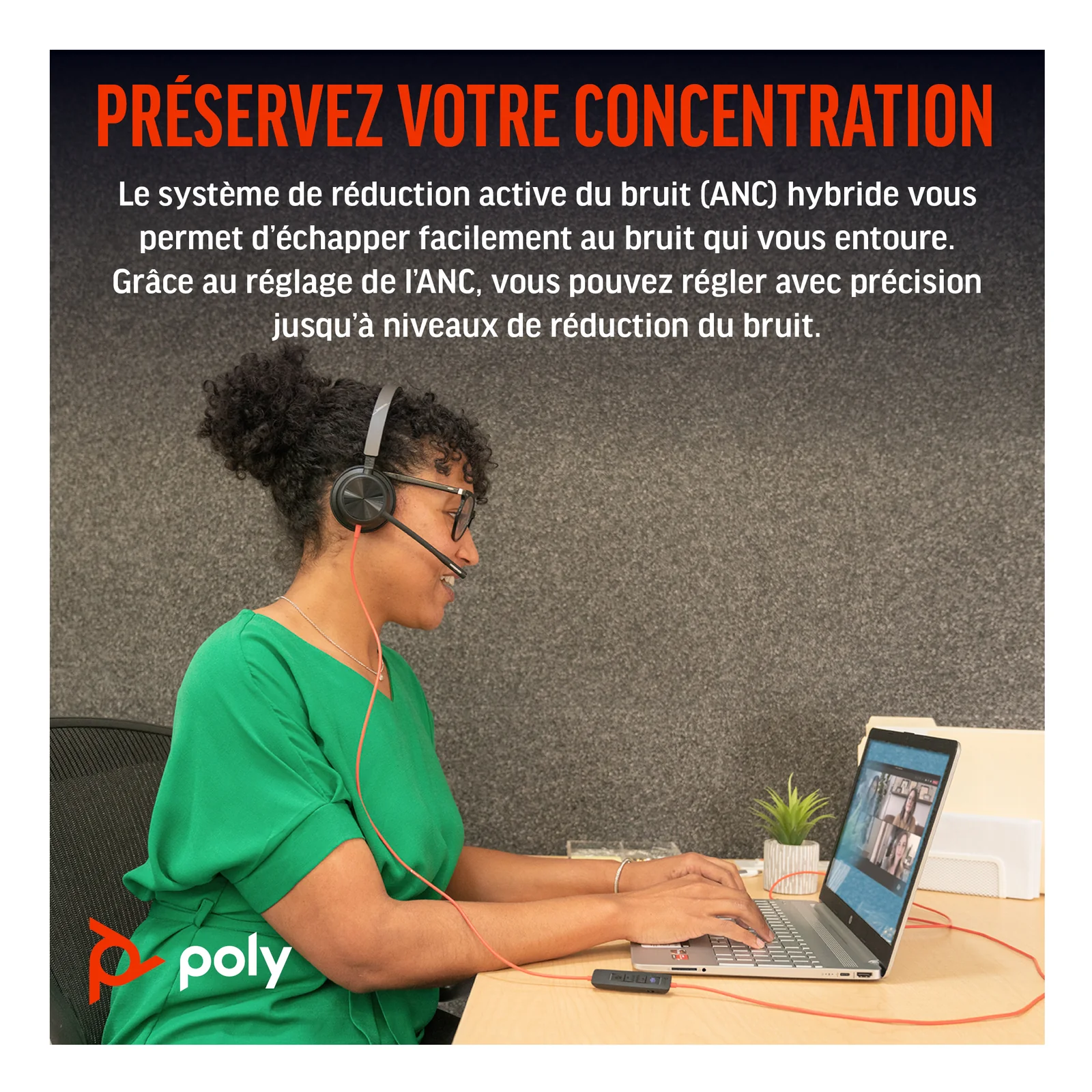 HP Poly Micro-casque Poly Blackwire 8225 stéréo USB-C certifié Microsoft Teams + adaptateur USB-C/A